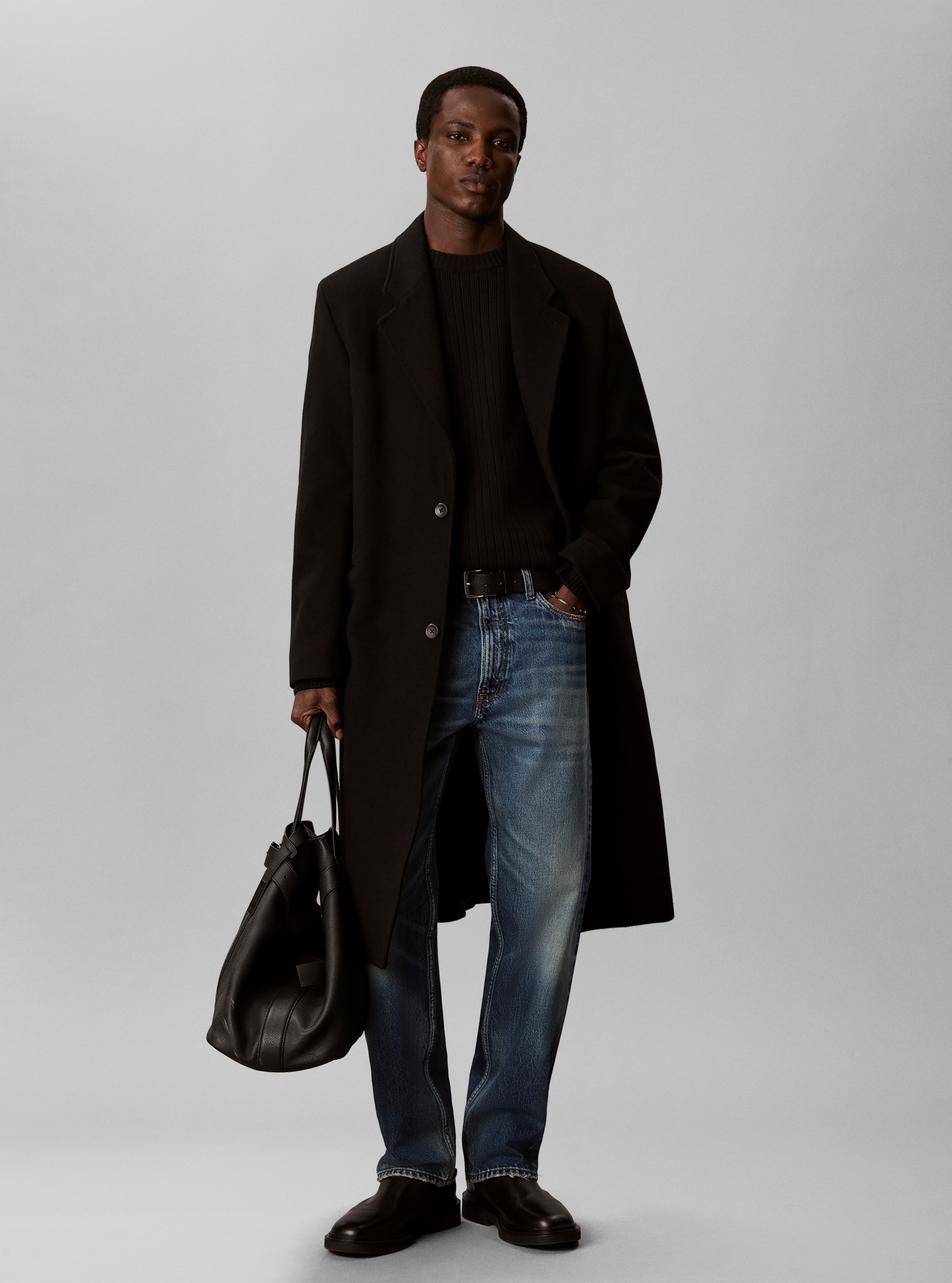 Calvin Klein Jeans Strickpullover Rippstrick, Regular Fit, Logo-Stickerei