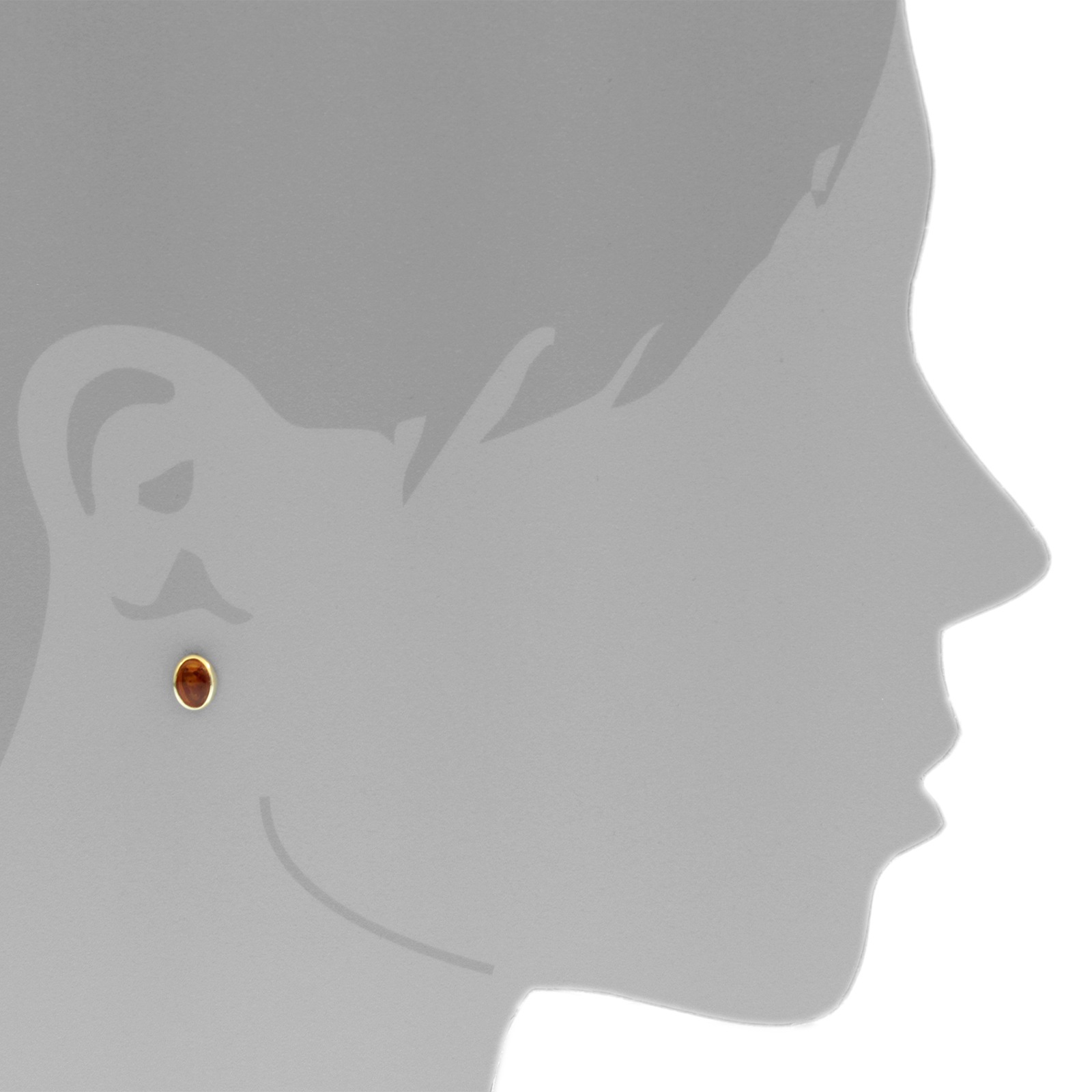 OSTSEE-SCHMUCK Paar Ohrstecker »- Classic 8x6 mm - Gold 585/000 - Bernstein«