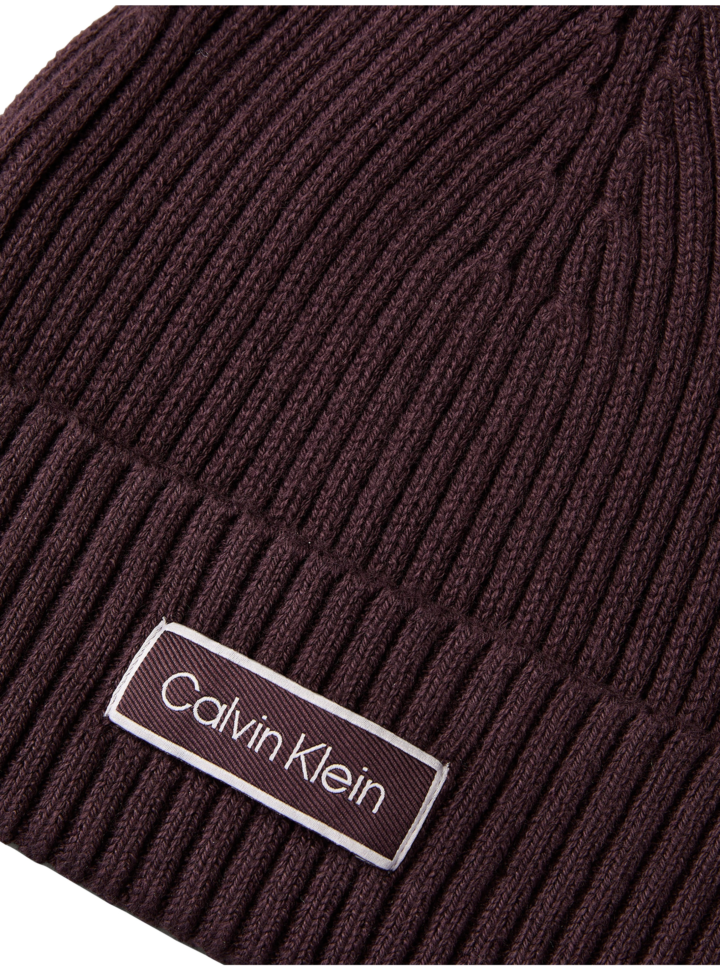 Calvin Klein Beanie »PATCH CHUNKY RIB COTTON BEANIE« Regular fit mit aufgenähtem Markenlogo