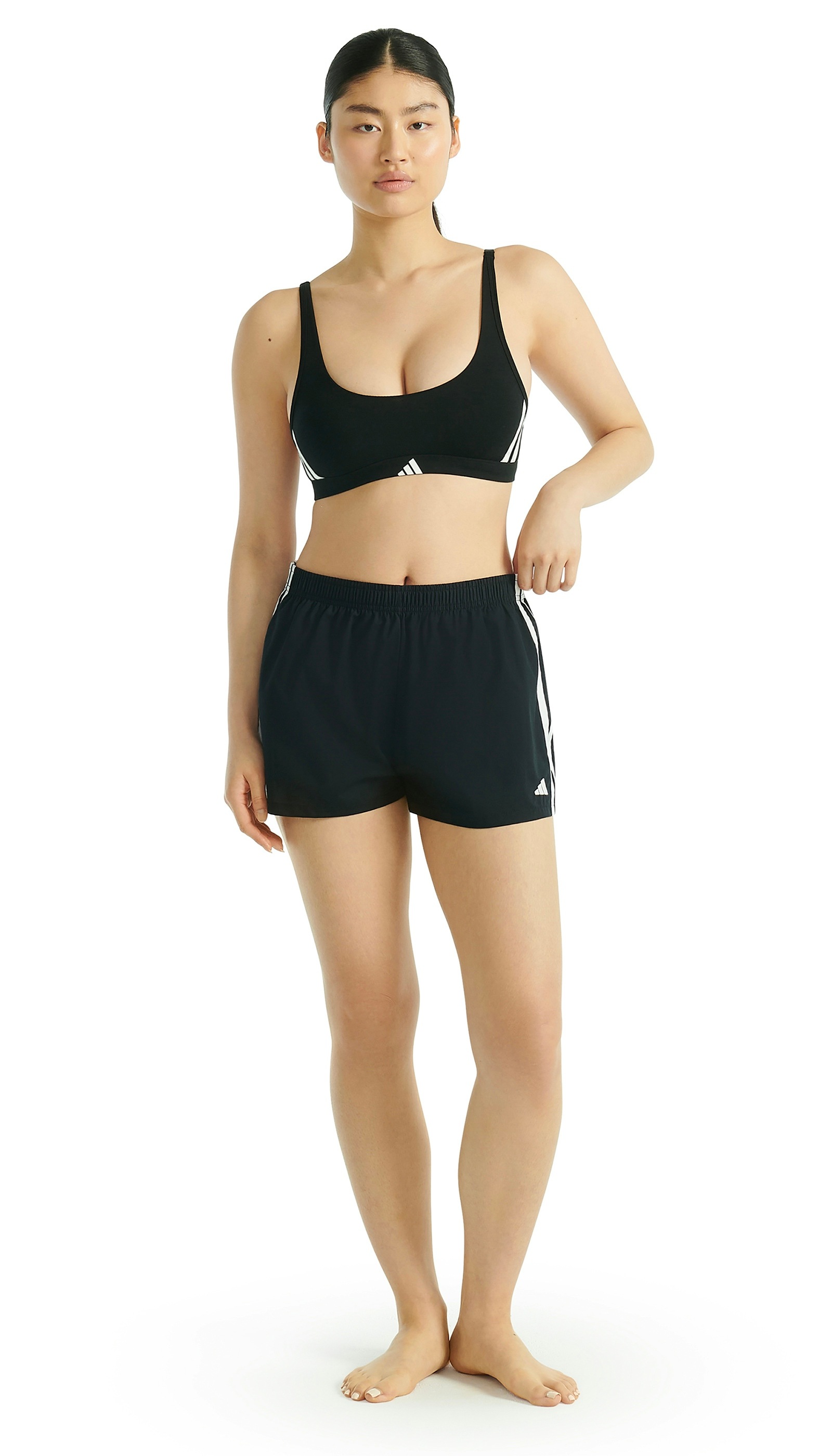 adidas Sportswear Bralette »Sport Active Essentials Cotton 3 Stripes« weich, dehnbar und leicht, Jacquard-Logo-Träger