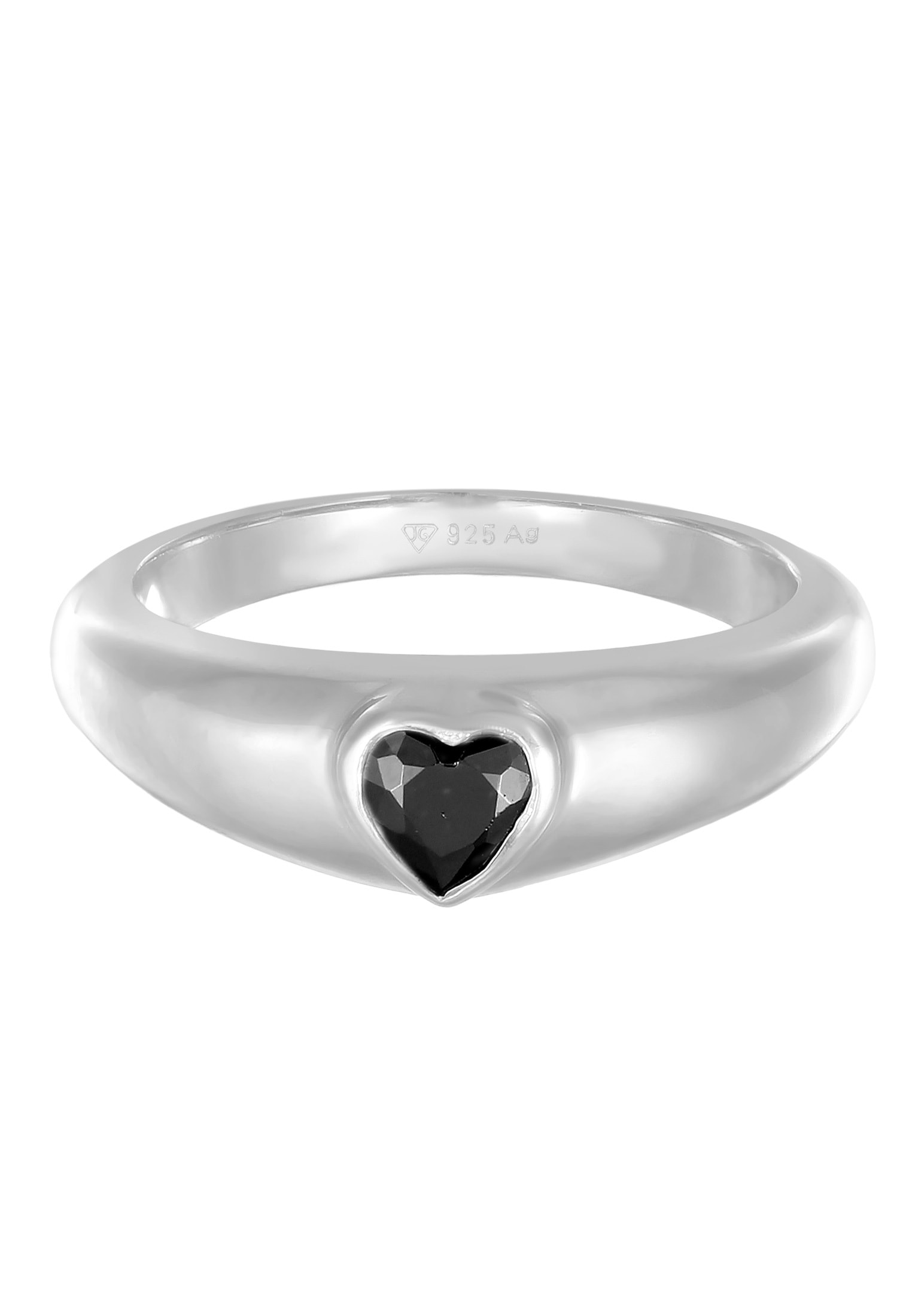 Elli Siegelring »Ring Zirkonia Herz Bandring Liebe 925 Silber vergoldet«