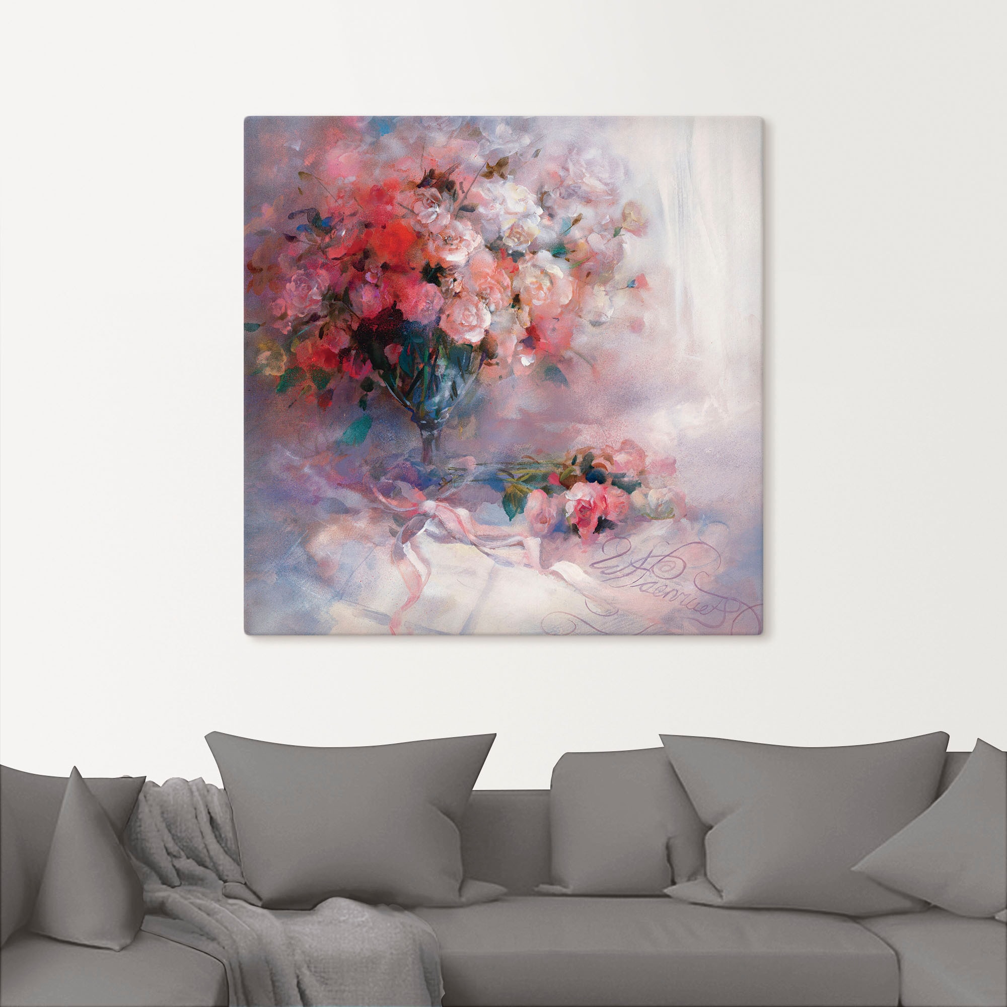Artland Leinwandbild »Rosenstrauß«, Blumen, (1 St.), auf Keilrahmen gespannt