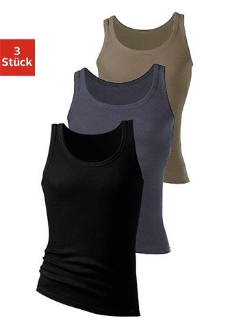 H.I.S Herren Unterhemd »Doppelripp Tanktop« Packung in grün, Größe 6