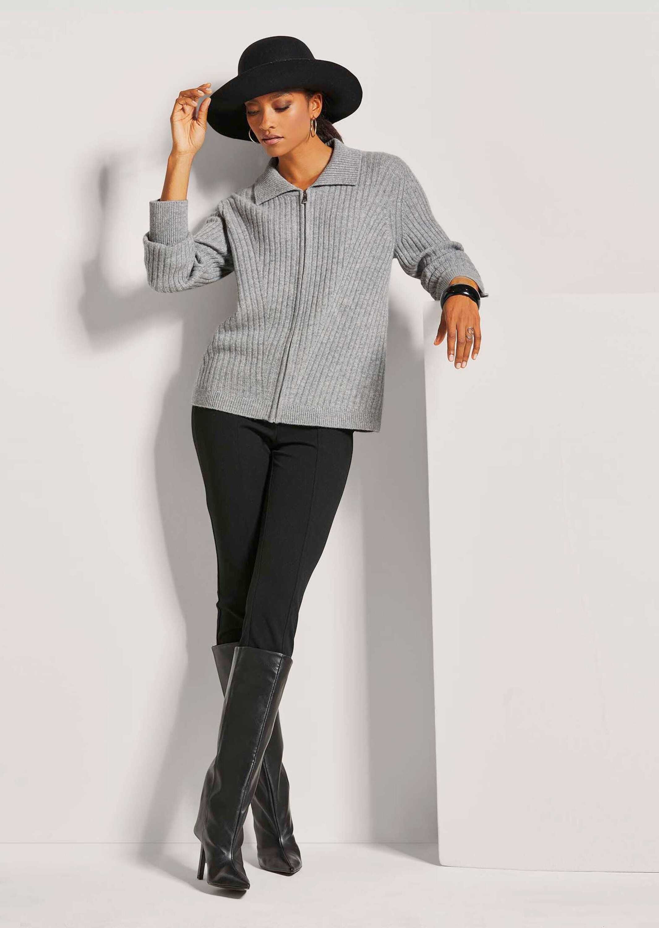 MADELEINE Strickjacke »Strickjacke Strickjacke mit Reißverschluss«