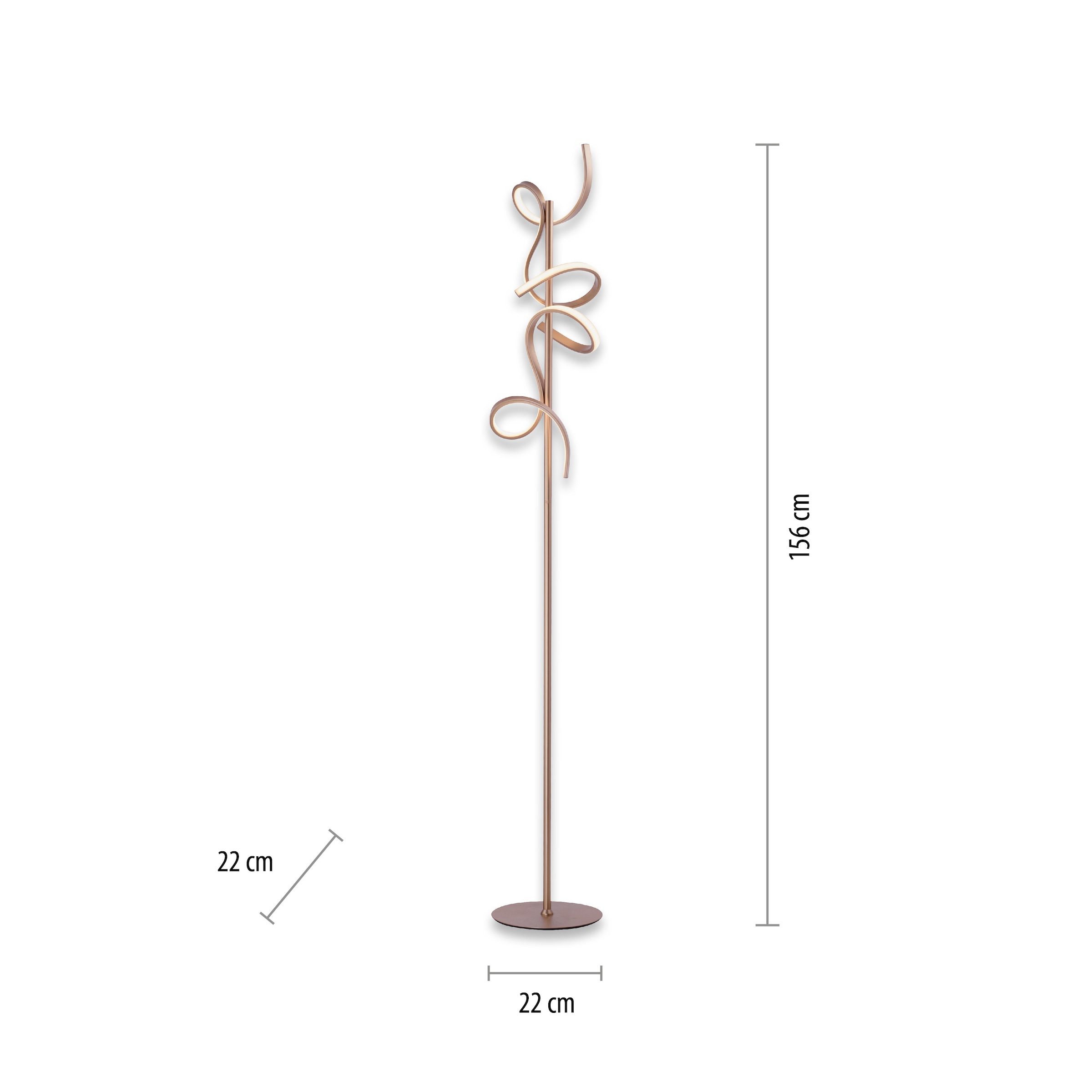 JUST LIGHT Stehlampe »CURLS«, 2 flammig, Leuchtmittel LED-Board | LED fest integriert, LED, dimmbar über Schnurdimmer