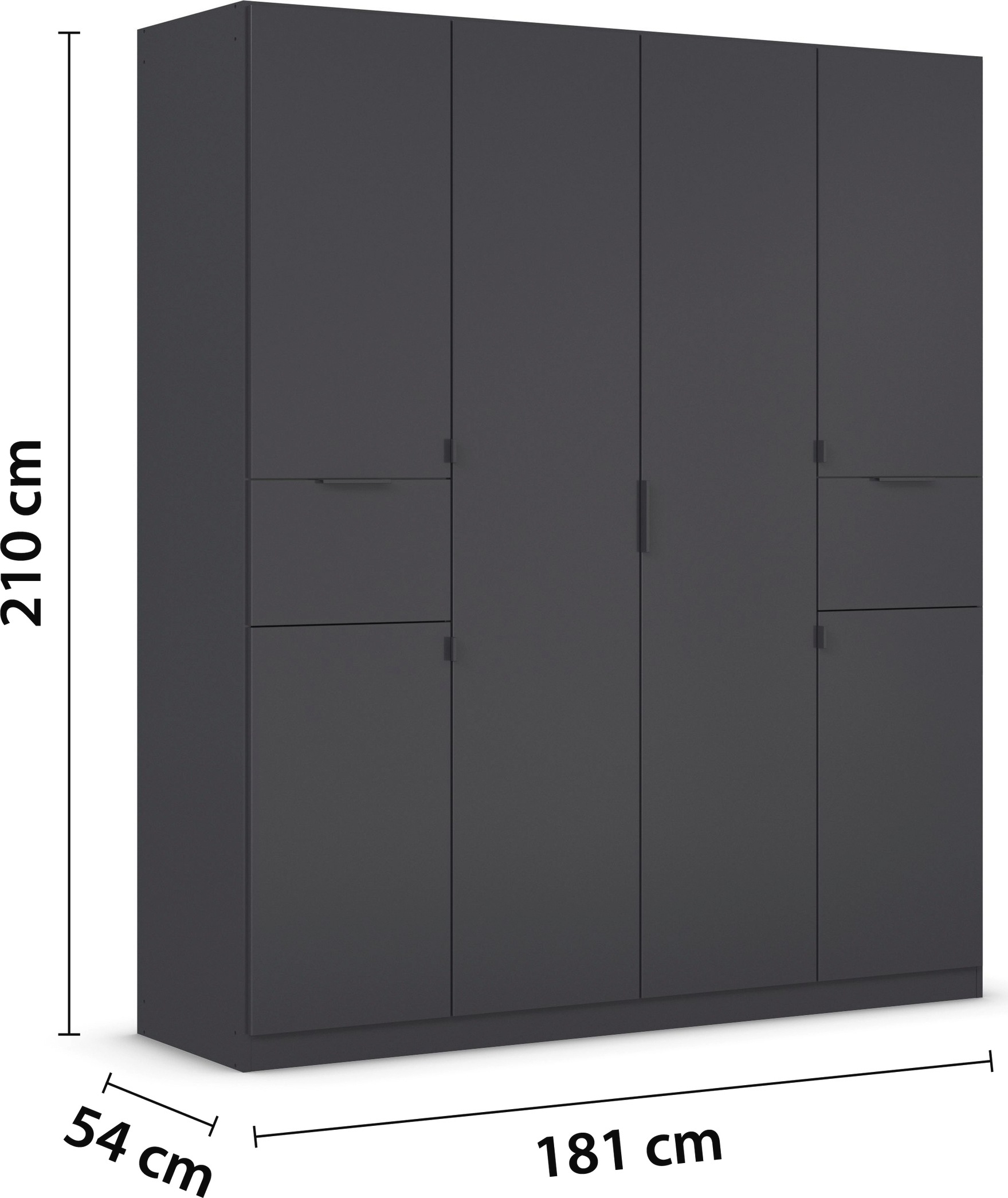 rauch Drehtürenschrank »Kleiderschrank Schrank Garderobe Wäscheschrank TICAO«, (Schubladen in der Höhe variabel positionierbar), mit 2 geräumigen Schubladen, viel Stauraum MADE IN GERMANY