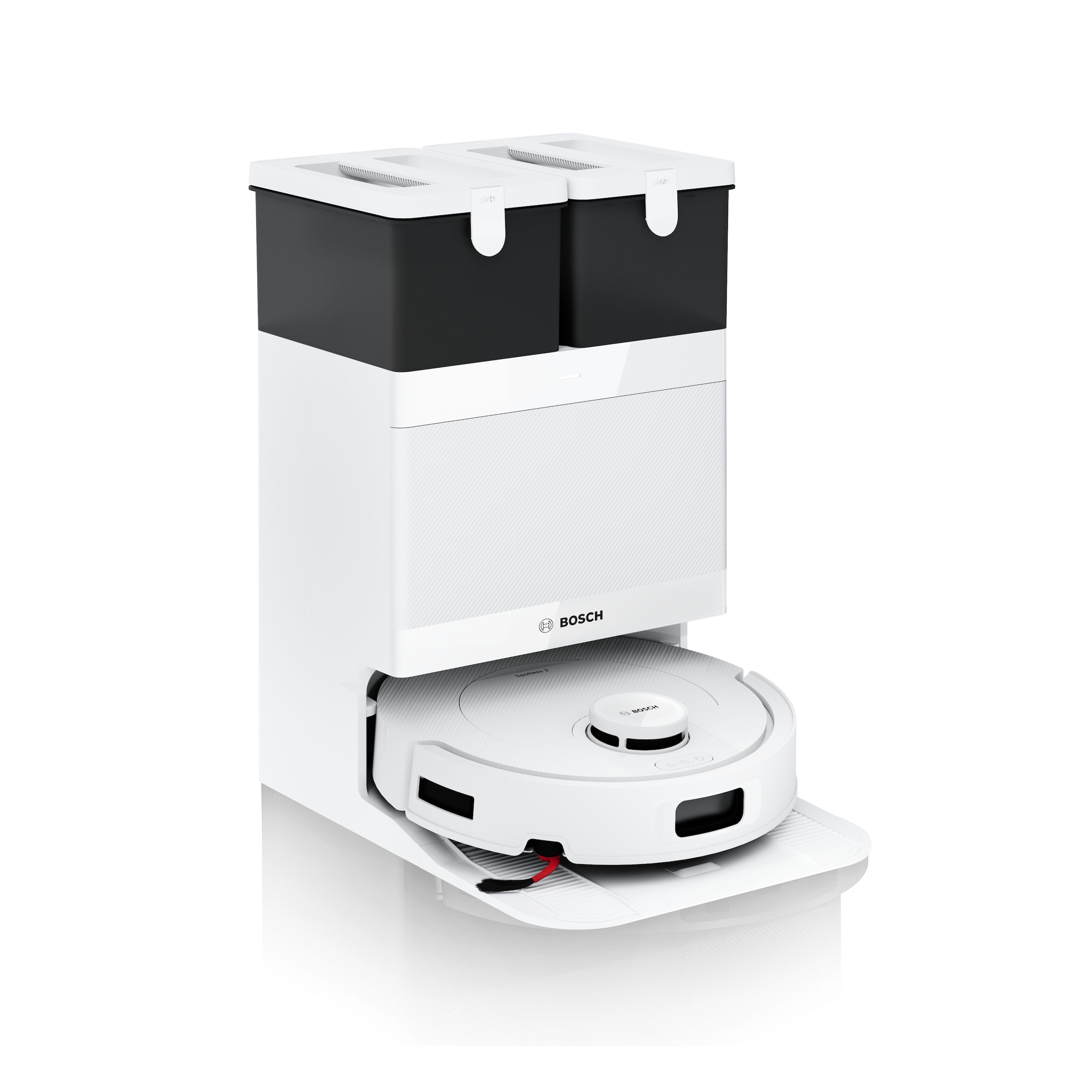 BOSCH 1100000002199 »mit Wischfunktion Spotless 2 BCR2S1B/BCR2S1W, 25.000 Pa Saugkraft« Selbstreinigung, Nass-Trocken-Servicestation, rotierende Pads