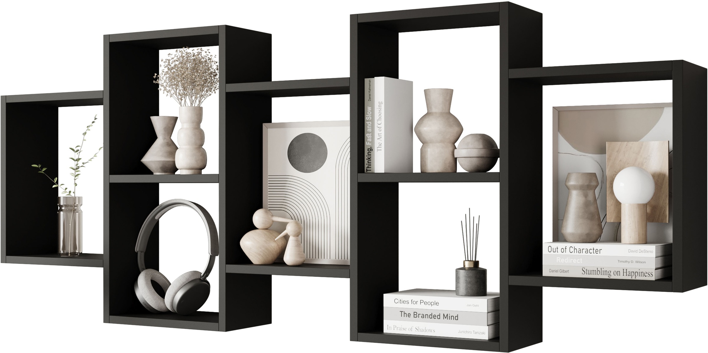 INOSIGN Wandboard »Wandregal Trio 001«, (1 St.), Stell- oder Hängeregal, 10 offene Fächer, flexibel montierbar