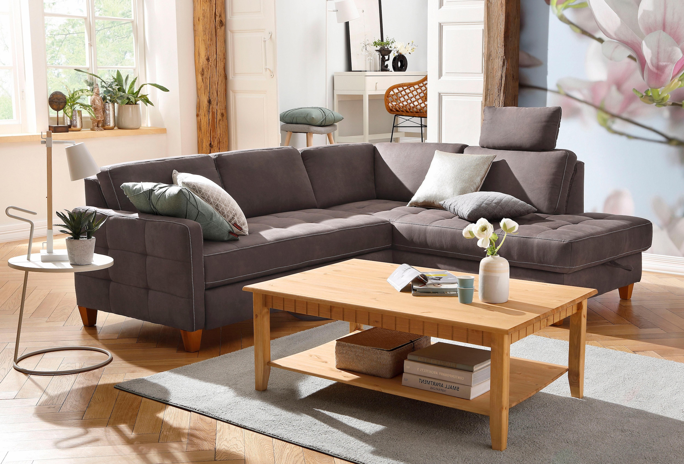 Home affaire Ecksofa »Earl L-Form«, wahlweise auch mit Bettfunktion oder Bettfunktion mit Bettkasten