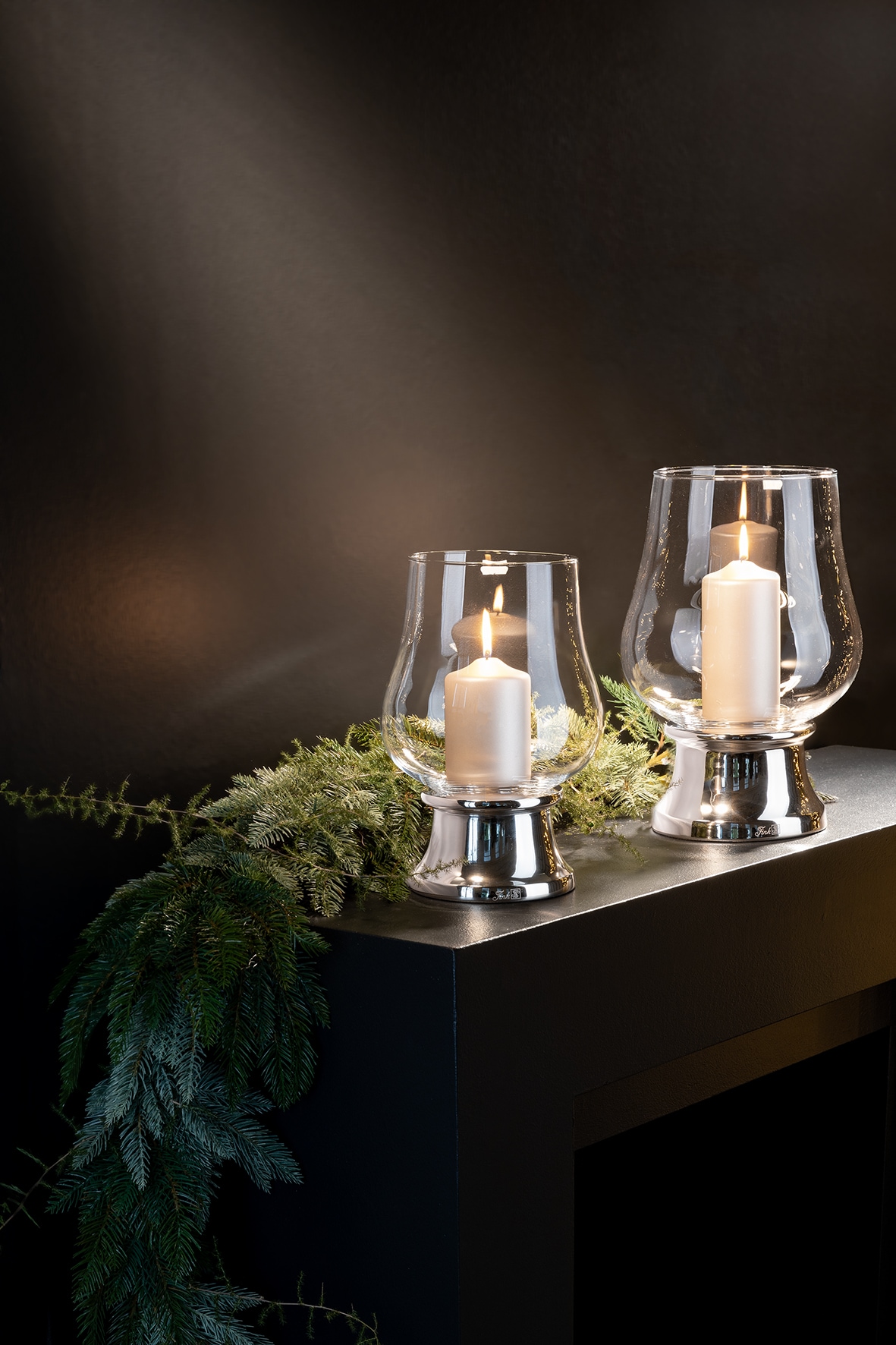 Fink Windlicht »PALINA« Kerzenhalter mit Glas, vernickelt