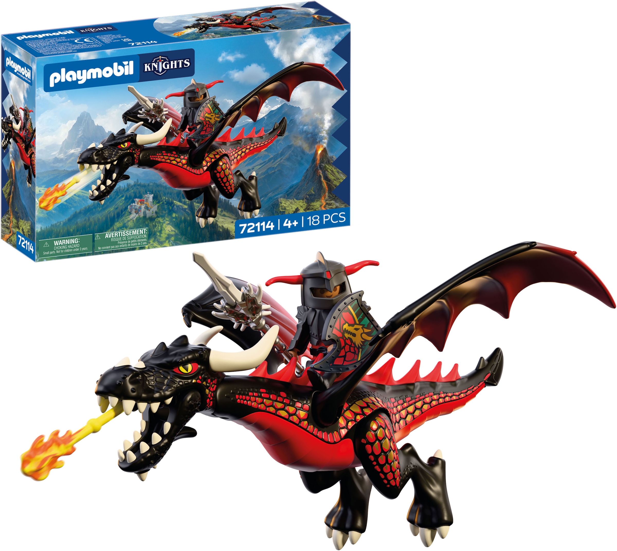 Playmobil® Konstruktions-Spielset »Schwarzer Drache (72114), Knights« Made in Europe