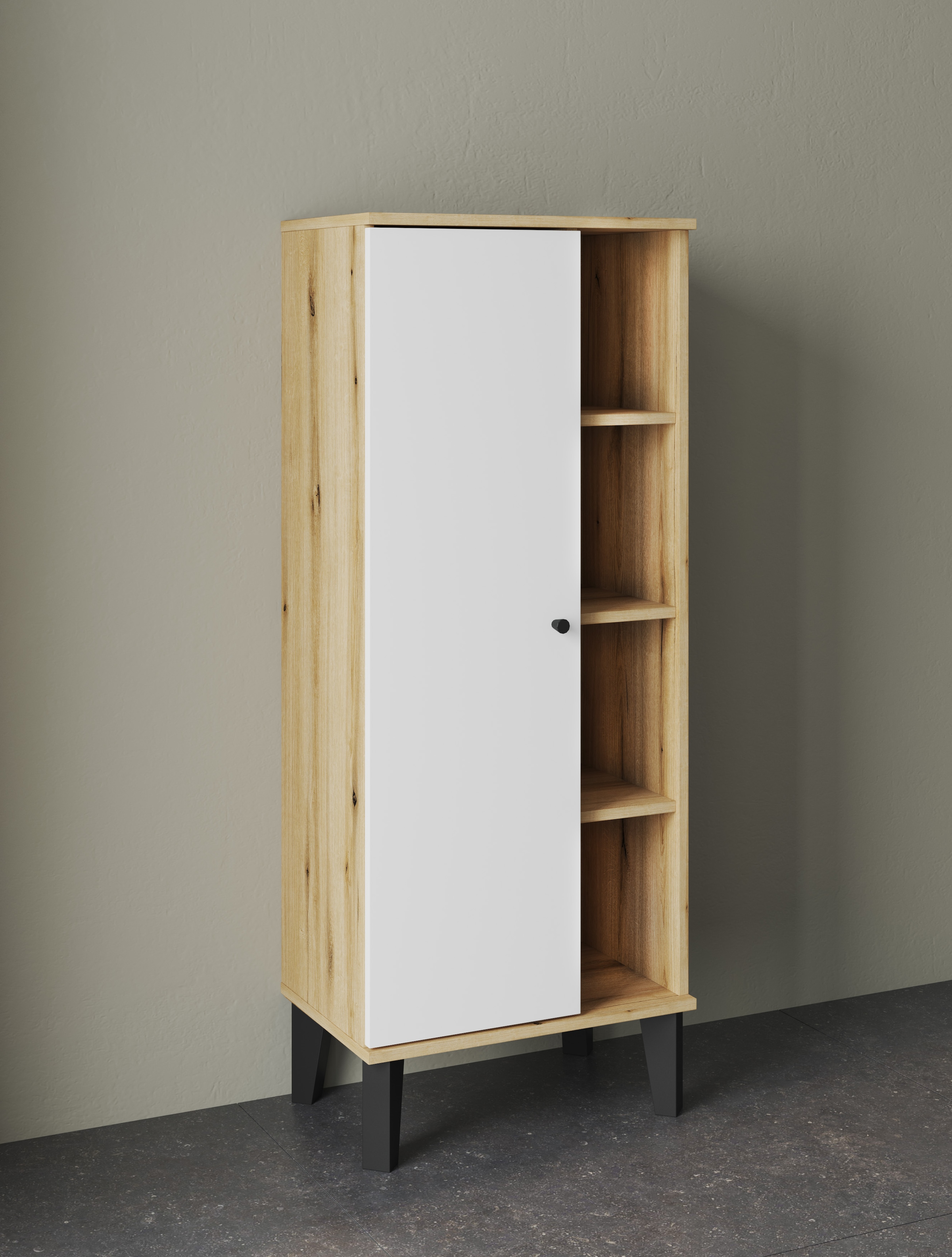 INOSIGN Badmöbel-Set »OSLO, Bad im skandinavischen Design, 5-teiliges Badezimmer«, (Set, 5 St.), Badschränke und Spiegel, in zwei Farben verfügbar, viel Stauraum