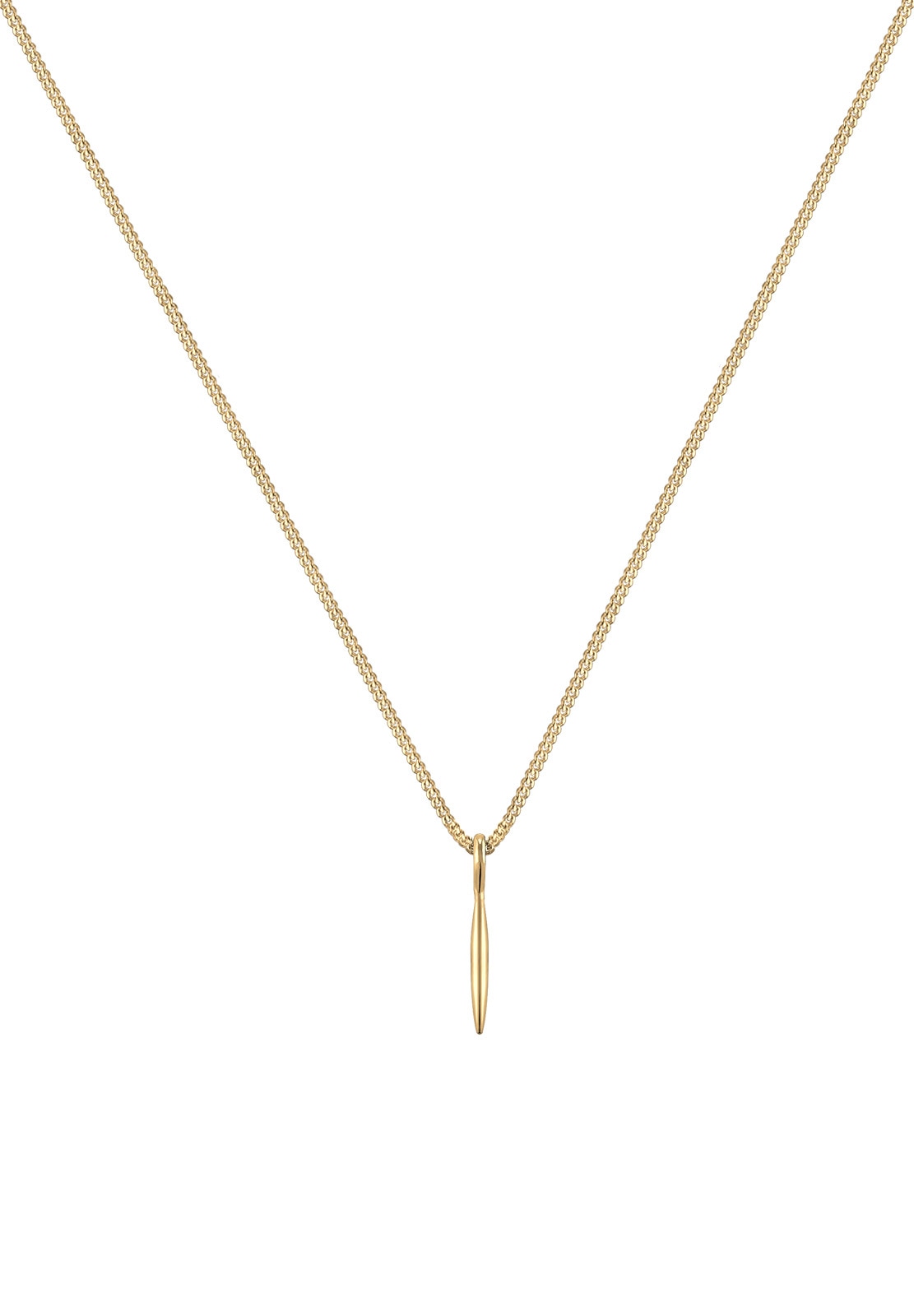 Elli Premium Kette mit Anhänger »Halskette Geo Stab Basic Minimal 585 Gelbgold«
