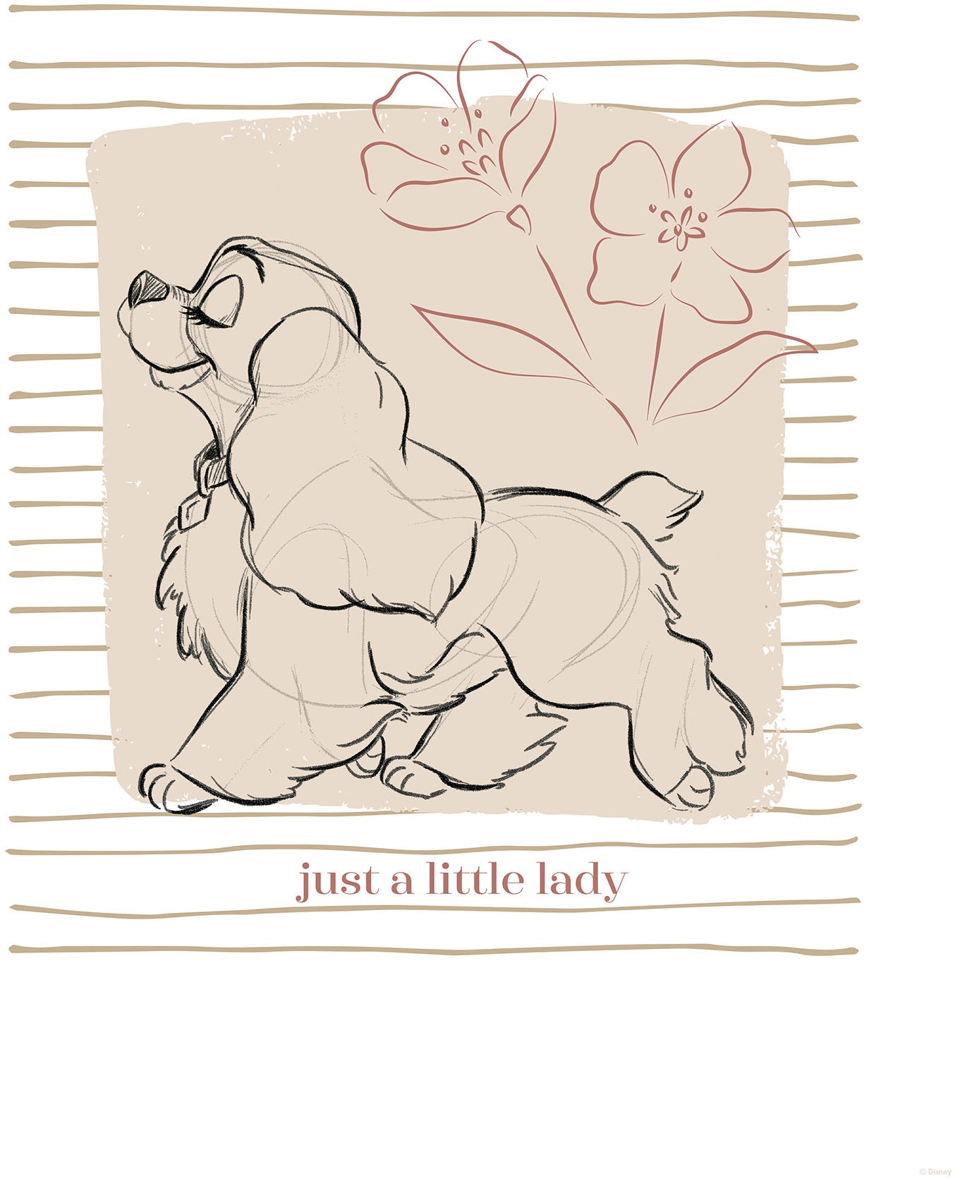 Komar Wandbild »Disney Lady and the Tramp just a Little Lady«, Disney, (Set, 1 St.), 30 x 40 cm (Breite x Höhe) - Kinderzimmer, Dekoration