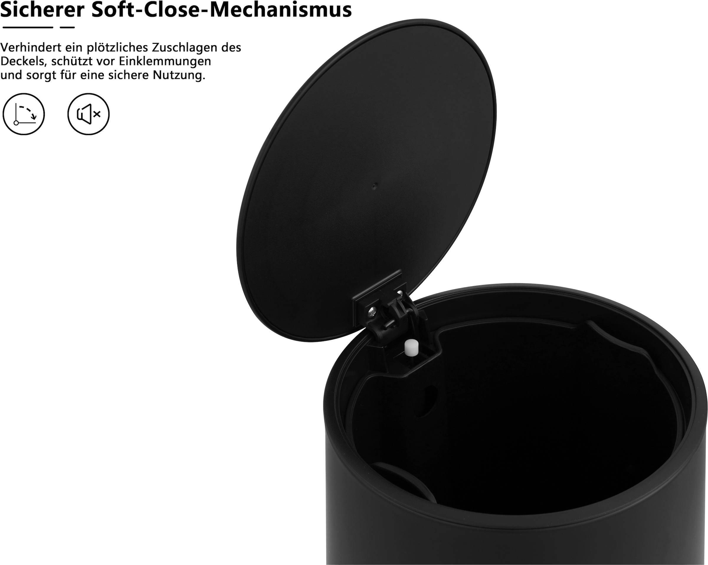 OTTO home Mülleimer »Lennu, Soft Close, versteckter Griff« 1 Behälter moderner Treteimer für Küche oder Bad, Abfalleimer mit Deckel