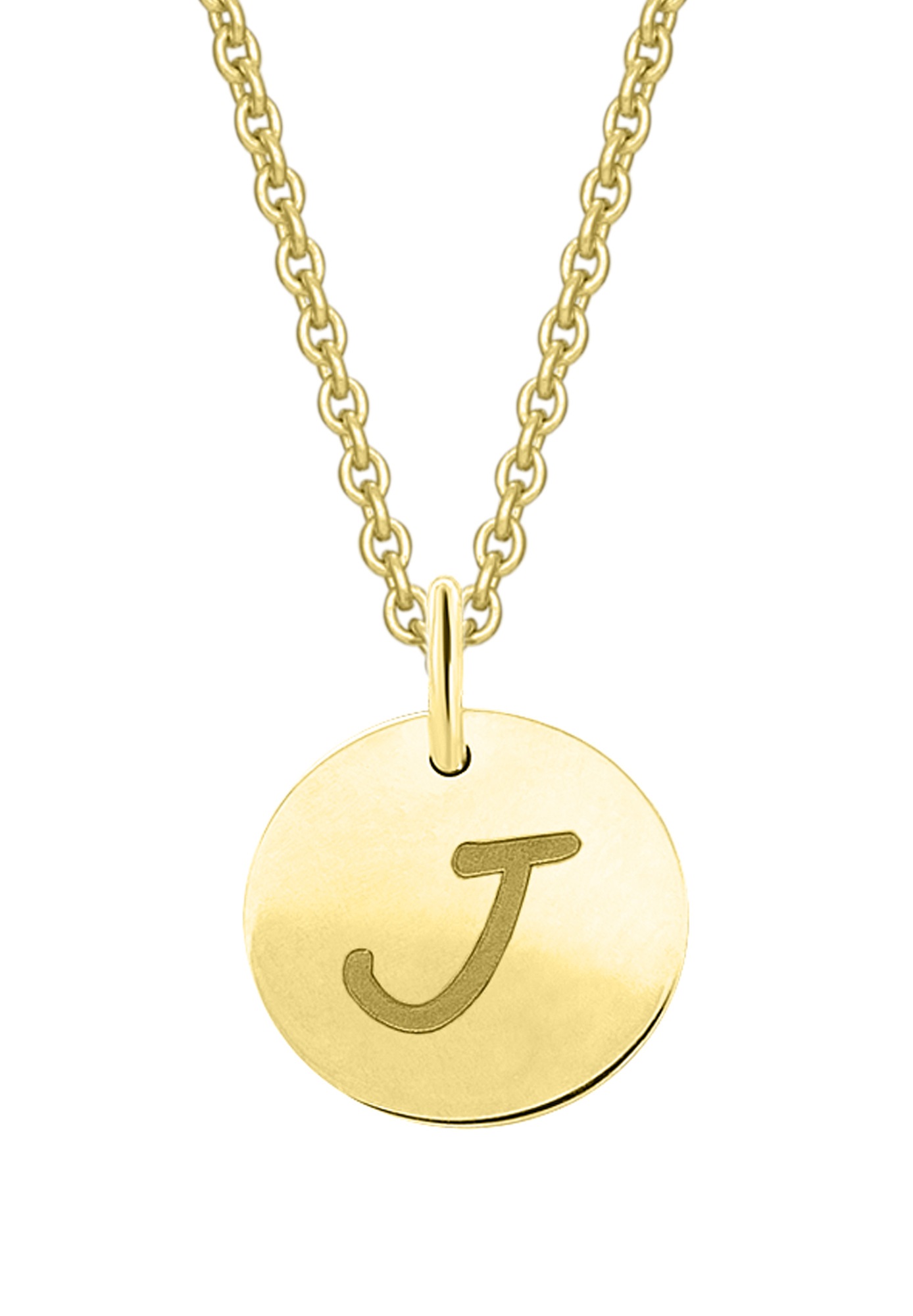 ONE ELEMENT Kette und Anhänger Set »Schmuckset - Set mit Halskette Buchstabe J Buchstaben Anhänger aus 333 Gelbgold Ø 11,0 mm«