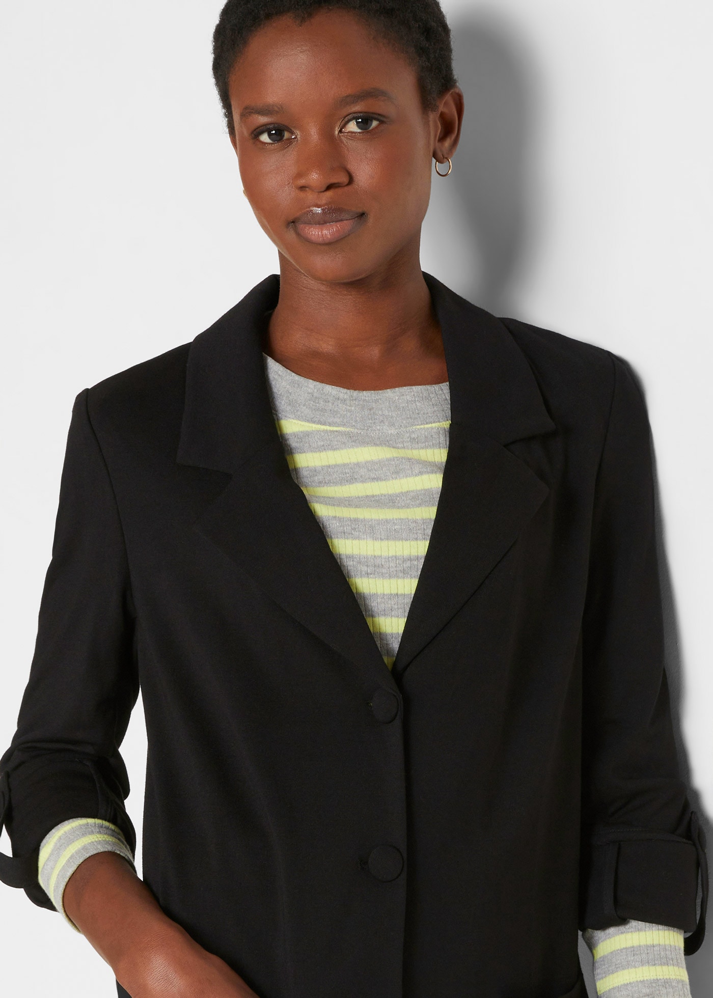 bonprix Sweatblazer 1 mit langem Arm, mit Reverskragen, Oversize Passform, aus Viskose