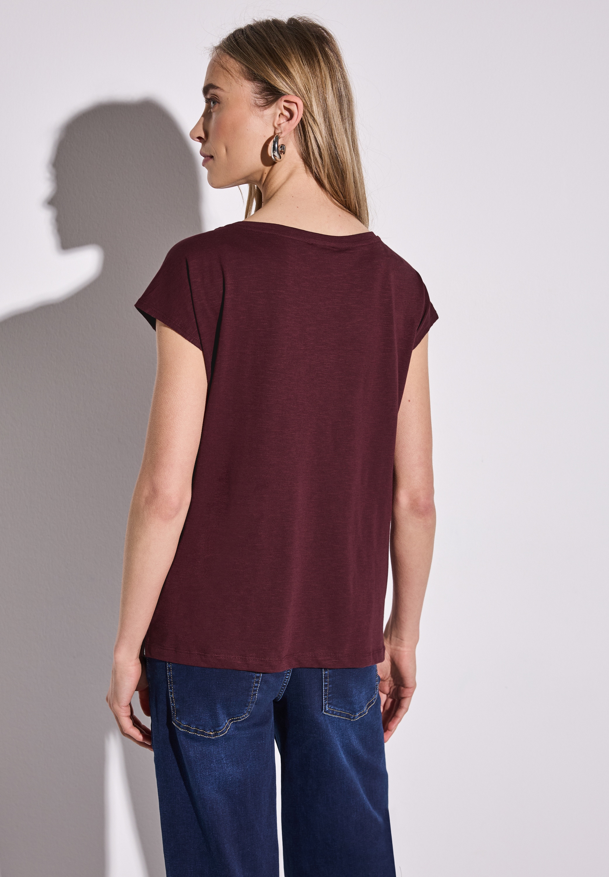 STREET ONE Shirttop, mit Raffung an der Schulter