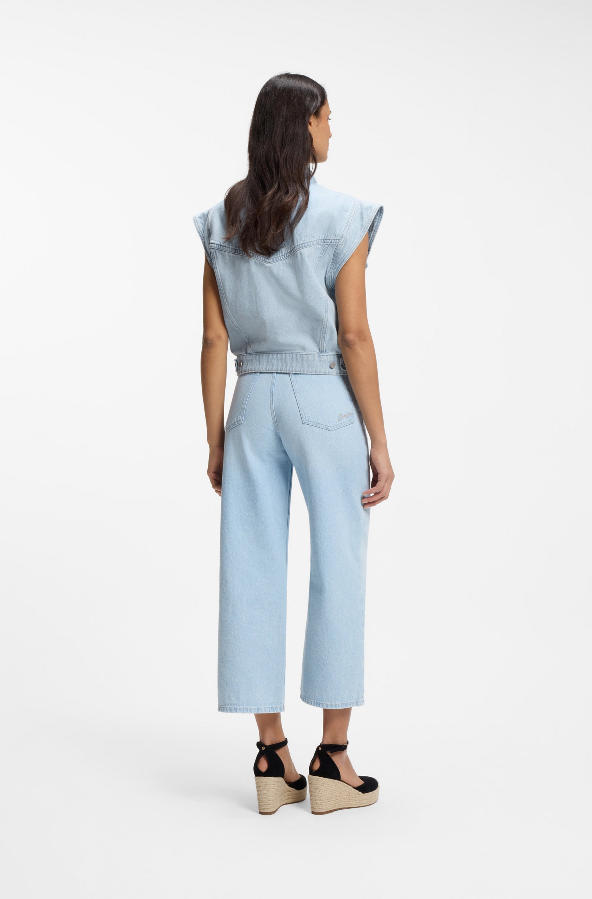 BOSS ORANGE Jeansweste »VEST 1.0 Premium Damenmode« Boxy Fit mit Vintage-Details