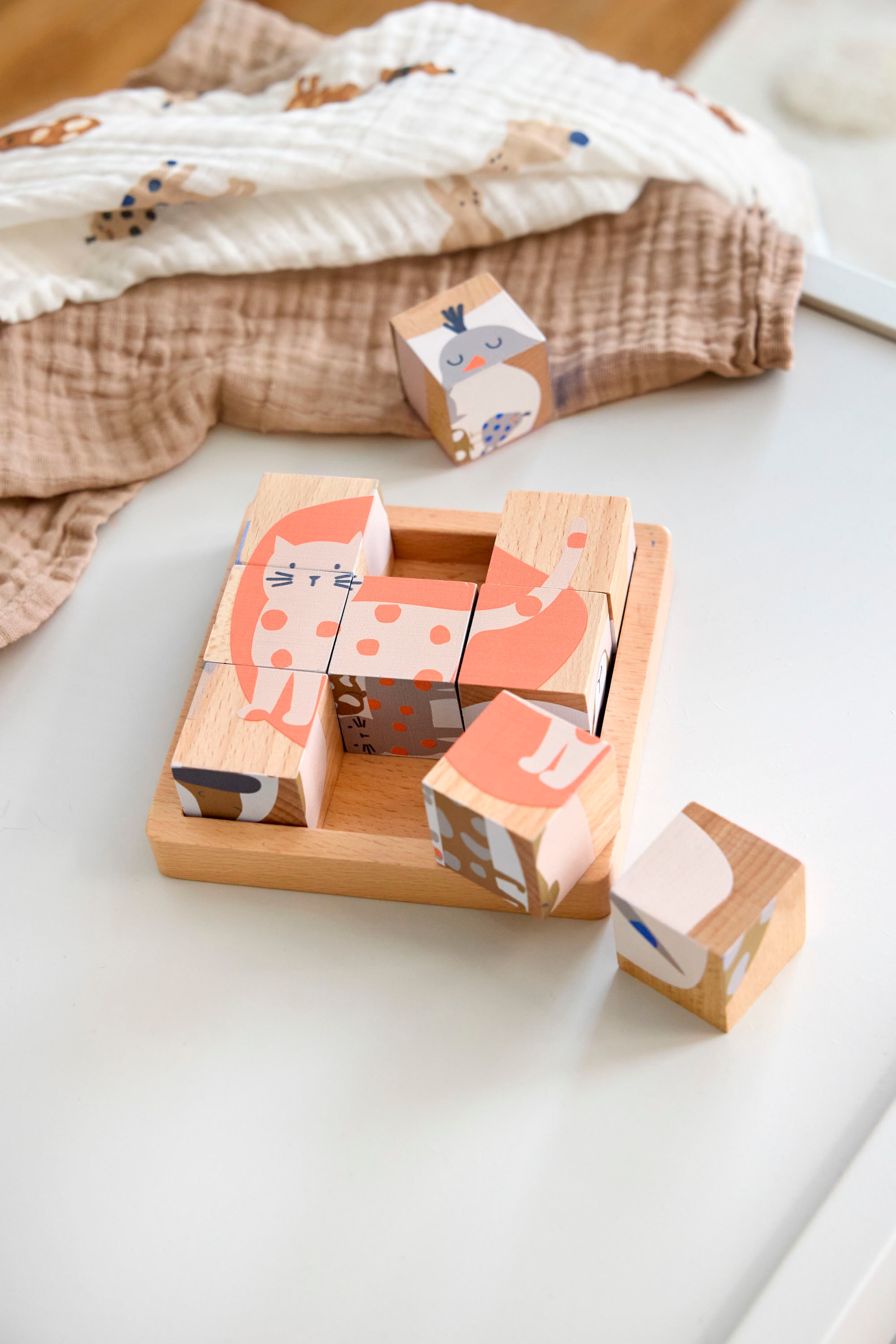 LÄSSIG Würfelpuzzle »Cube Puzzle Wood Little Mateys«, FSC® - schützt Wald - weltweit
