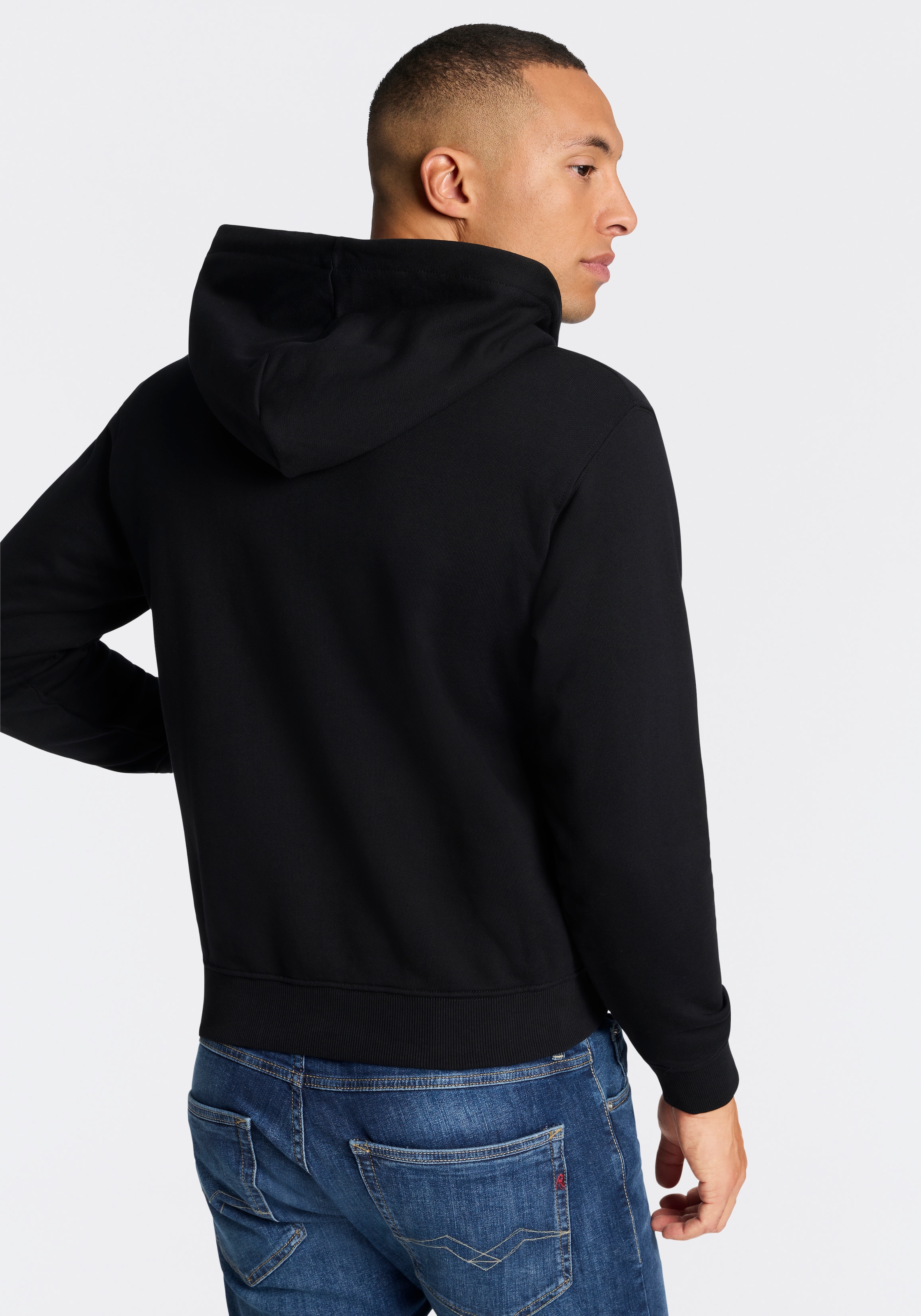 Replay Kapuzensweatjacke aus Baumwolle, Regular Fit
