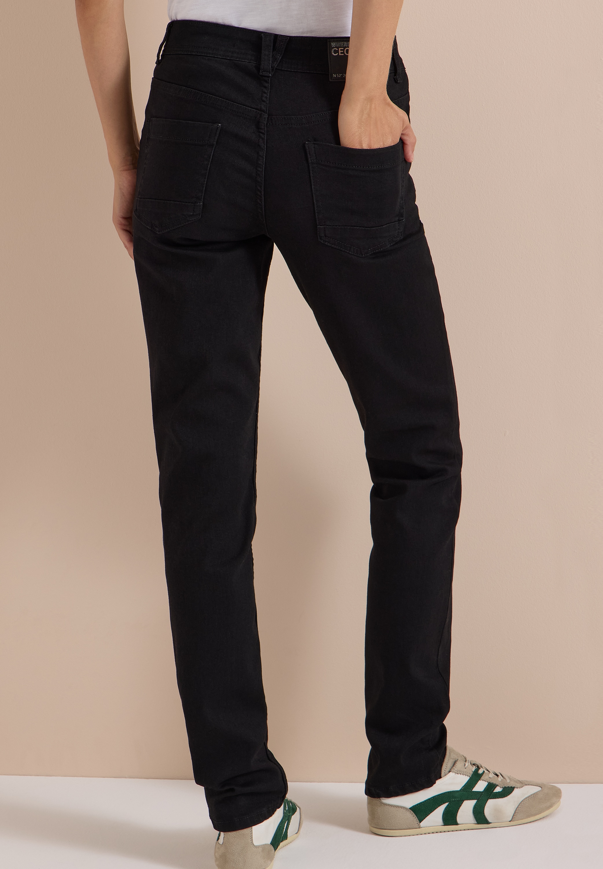 Cecil Straight-Jeans »Style Scarlett« in schwarzer Waschung und mit Stretch