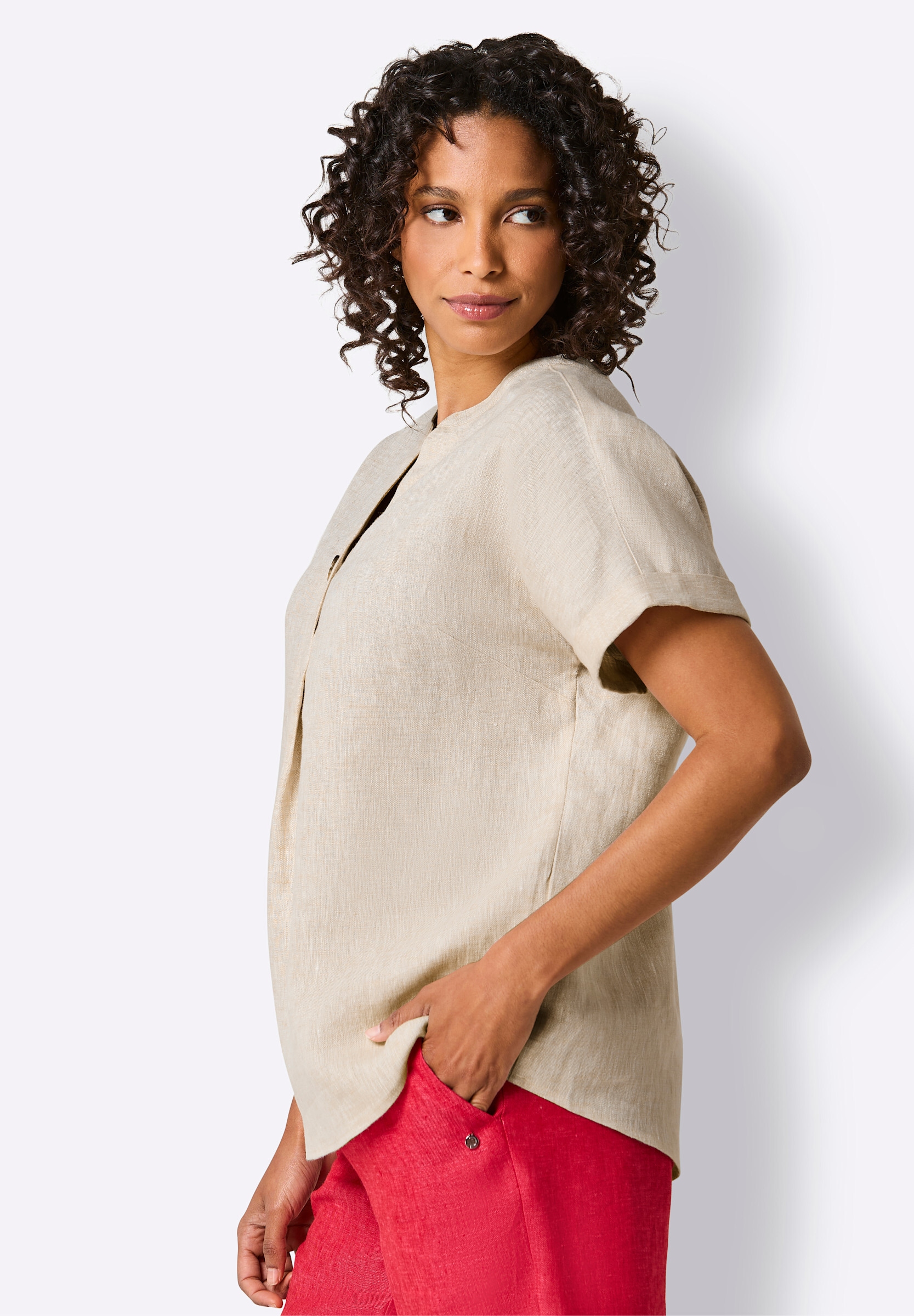 creation L Schlupfbluse »Leinen-Bluse Leinenbluse in A-Form«