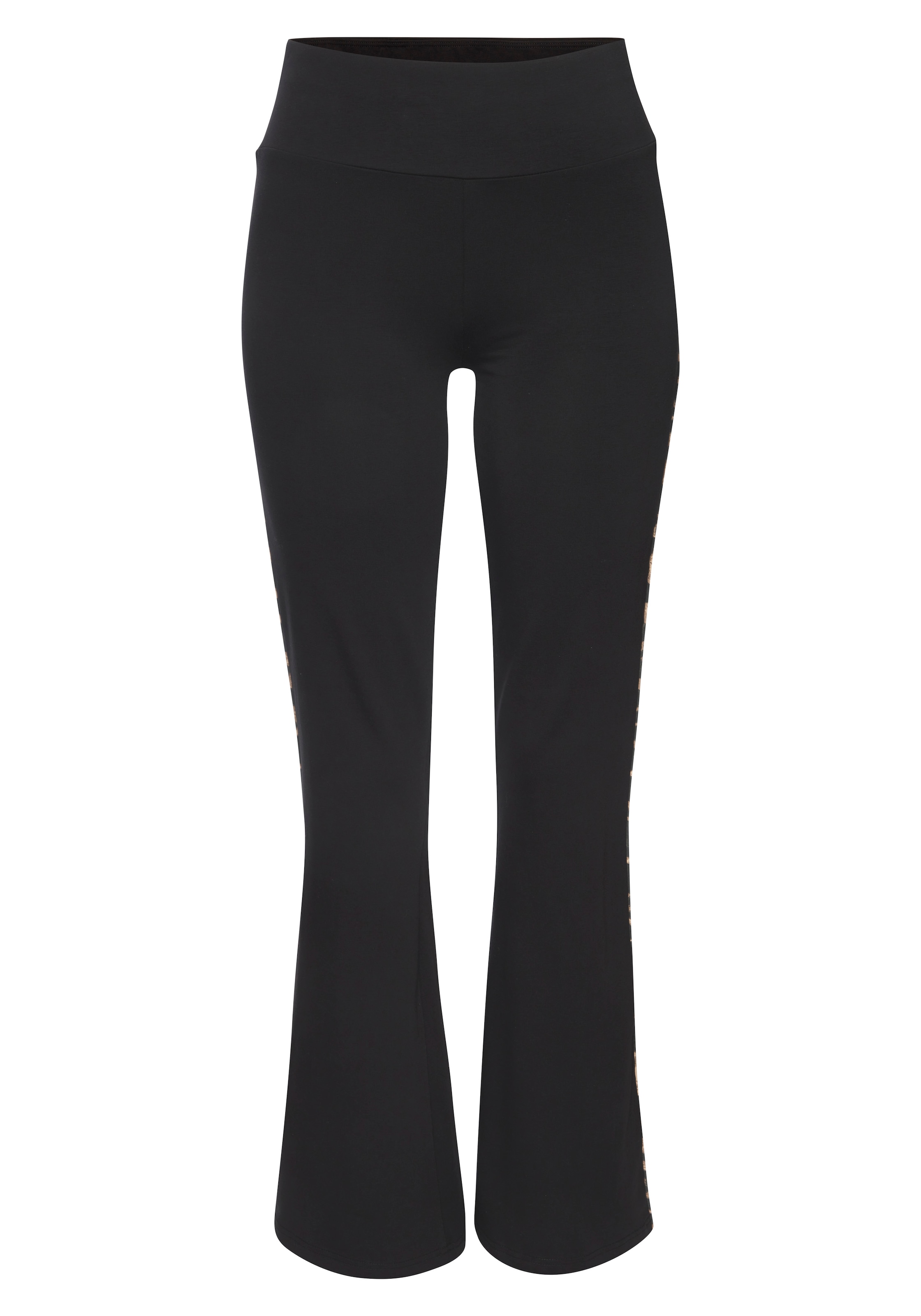 Buffalo Leggings »mit Leo-Details«  Flared Leggings mit seitliche Pipingstreifen in Leo-Optik, Loungewear