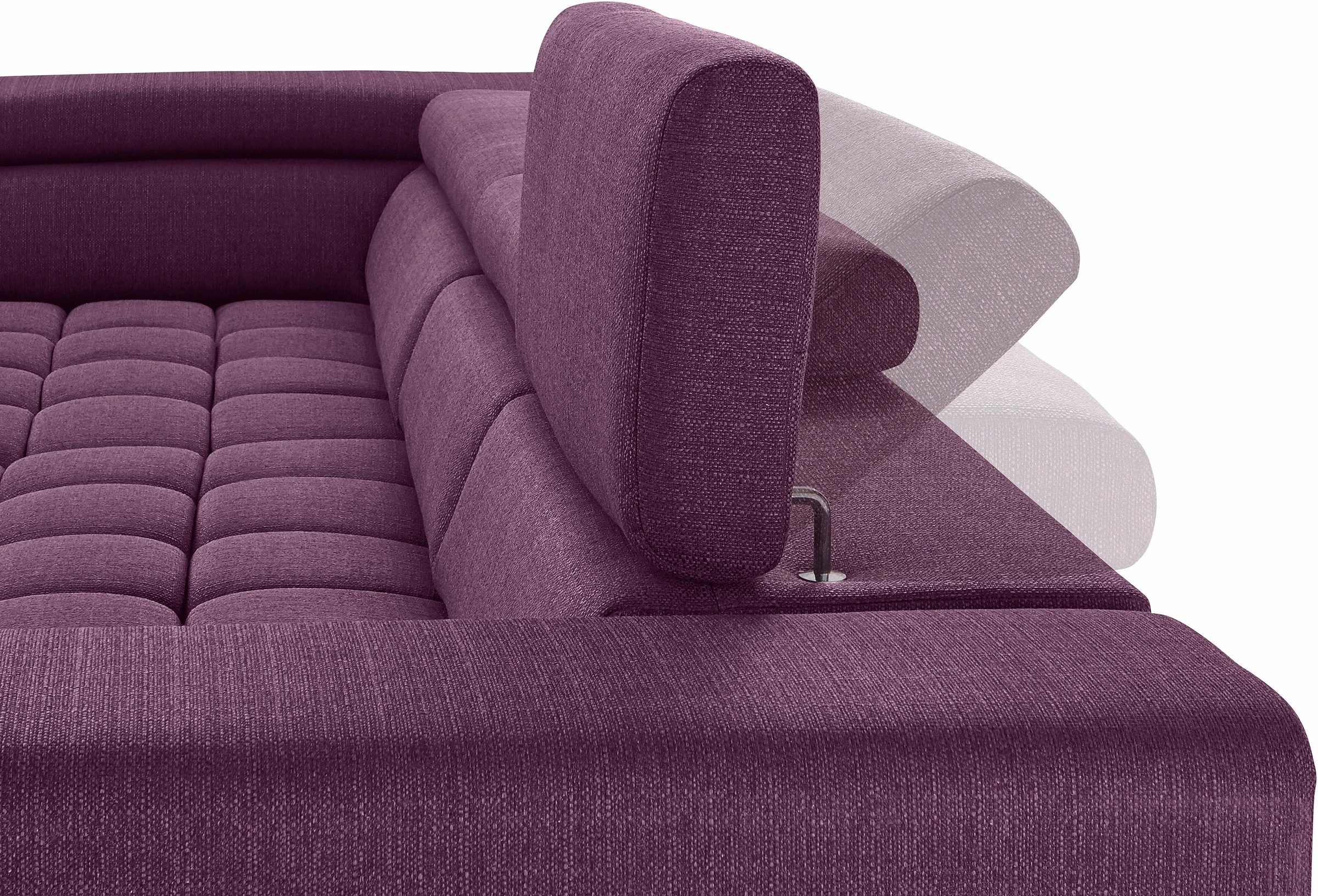 exxpo - sofa fashion Ecksofa »Elias, aktuelle Kreuzsteppung im Sitz, bequem, L-Form«, mit Kopf- bzw. Rückenverstellung, wahlweise mit Bettfunktion