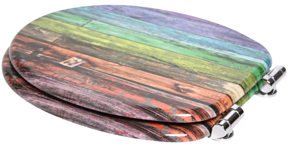 Sanilo Badaccessoire-Set »Rainbow«, (Komplett-Set, 3 tlg.), bestehend aus WC-Sitz, Badteppich und Waschbeckenstöpsel