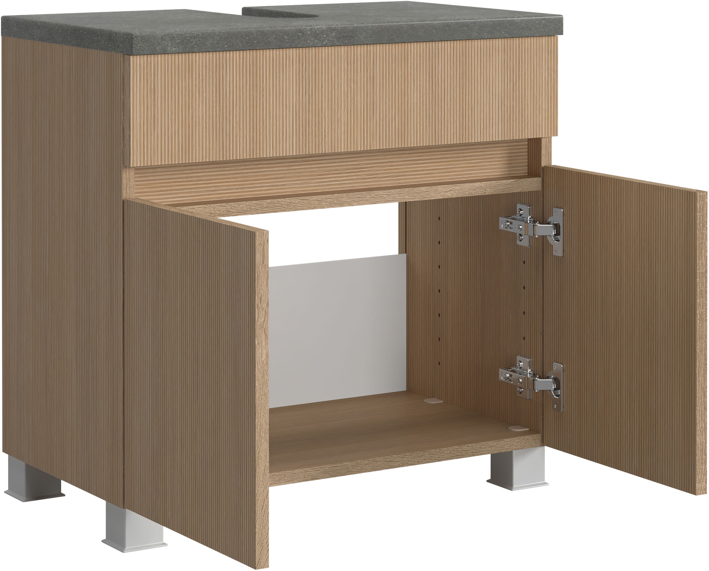welltime Badmöbel-Set »Eixo«, Set 90 cm breit, Badmöbel mit LED-Beleuchtung
