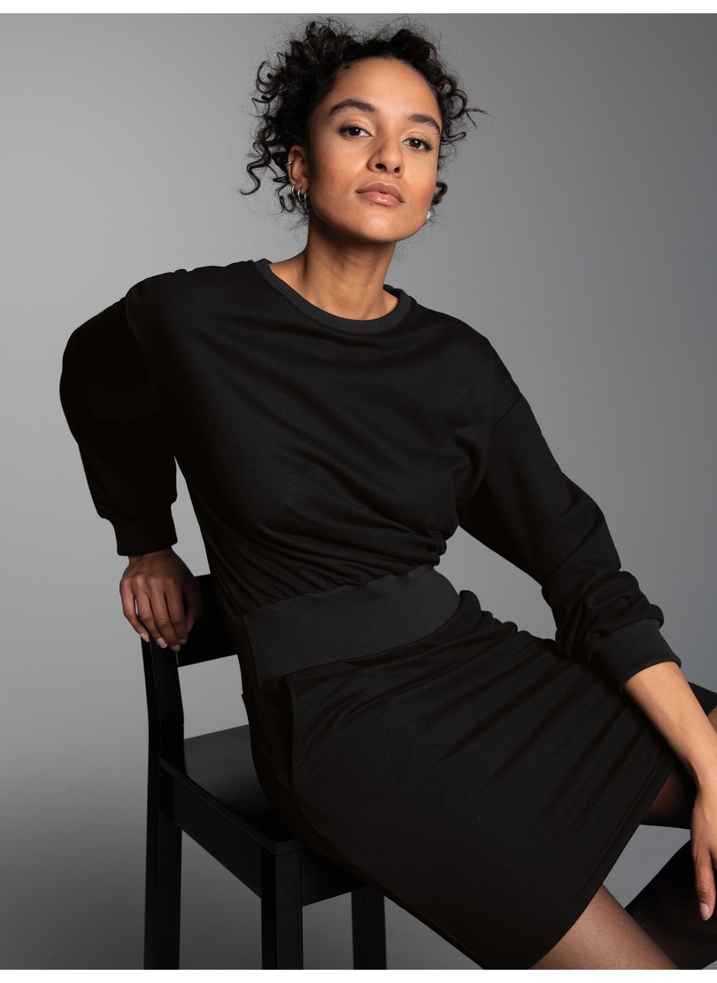 Trigema Jerseykleid »TRIGEMA Sweatkleid mit modischem Elastikbund« 1 tlg. tlg.