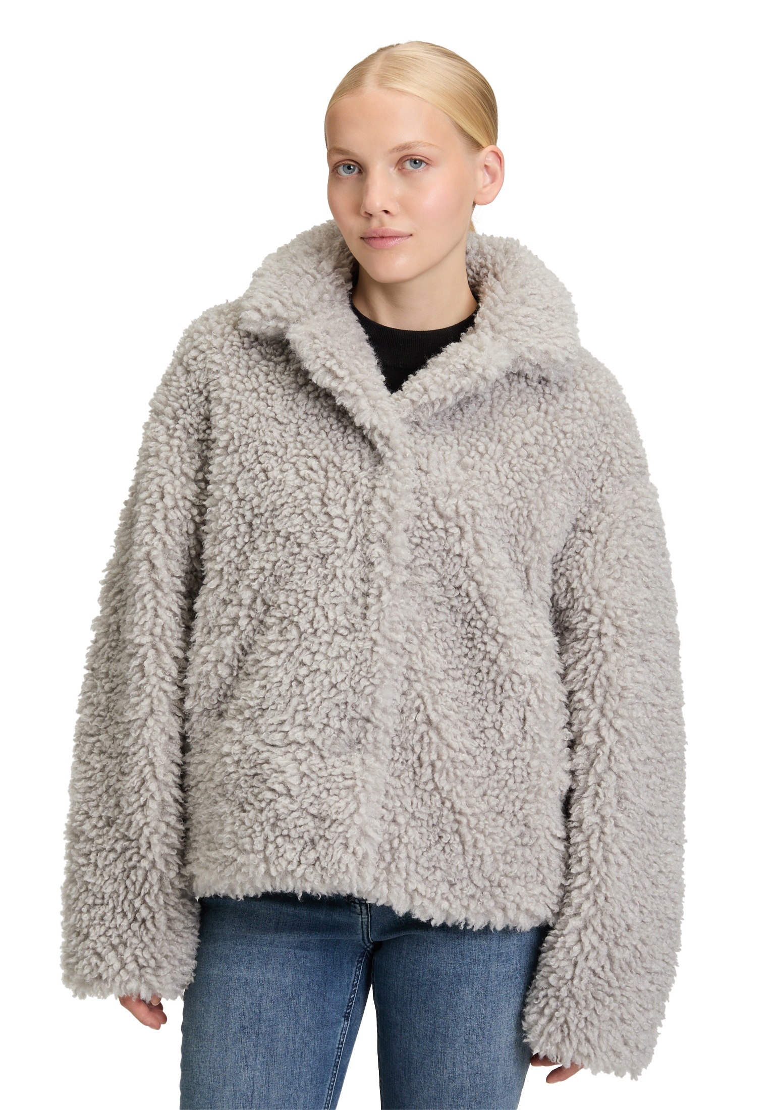Amber & June Plüschjacke »Plüschjacke mit Stehkragen«