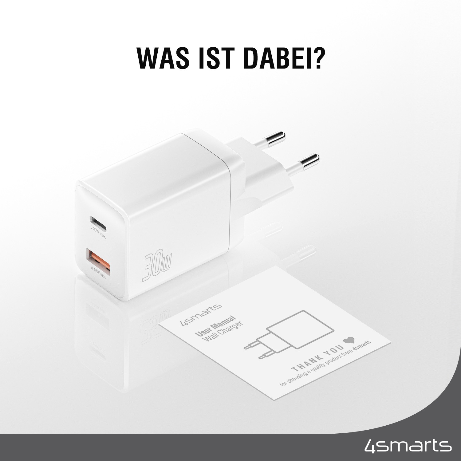 4smarts USB-Ladegerät »Ladegerät PDPlug Duos 30W 1xUSB-C, 1xUSB-A«