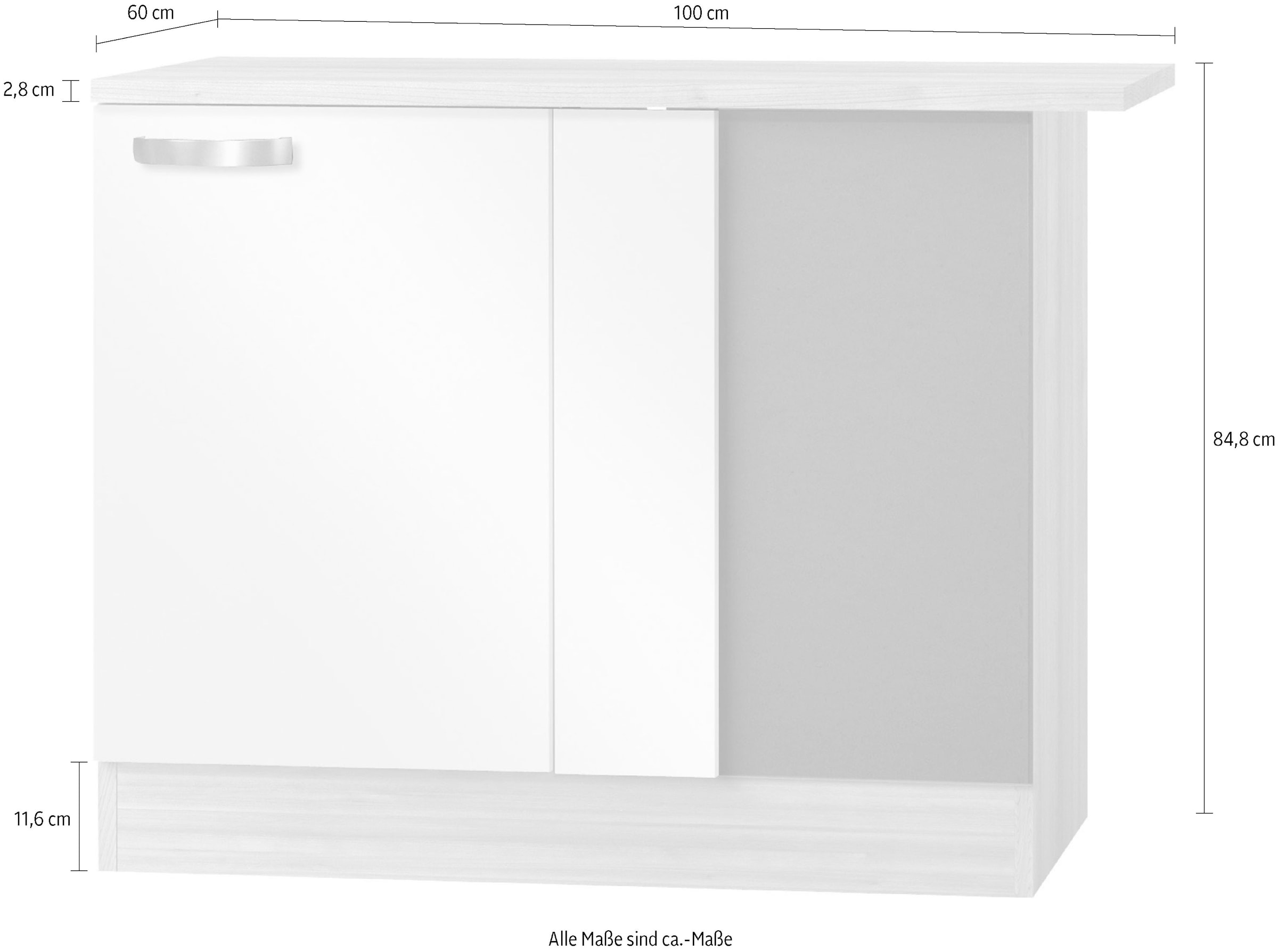 OPTIFIT Eckunterschrank »Faro« , mit Metallgriff, Breite 100 cm