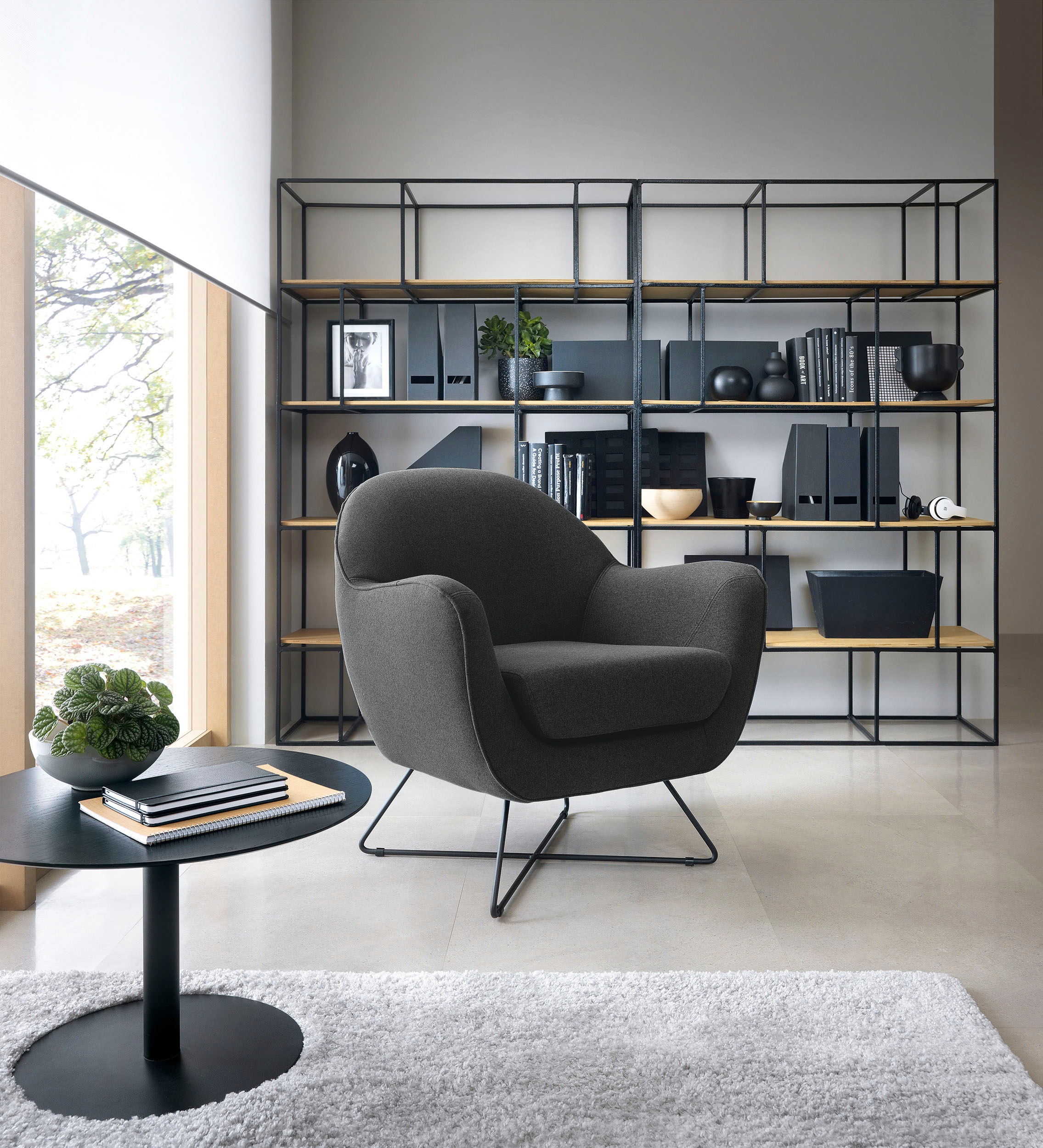 TRENDMANUFAKTUR Sessel »Evora«, in zeitlosem Stil mit modernem Metallgestell
