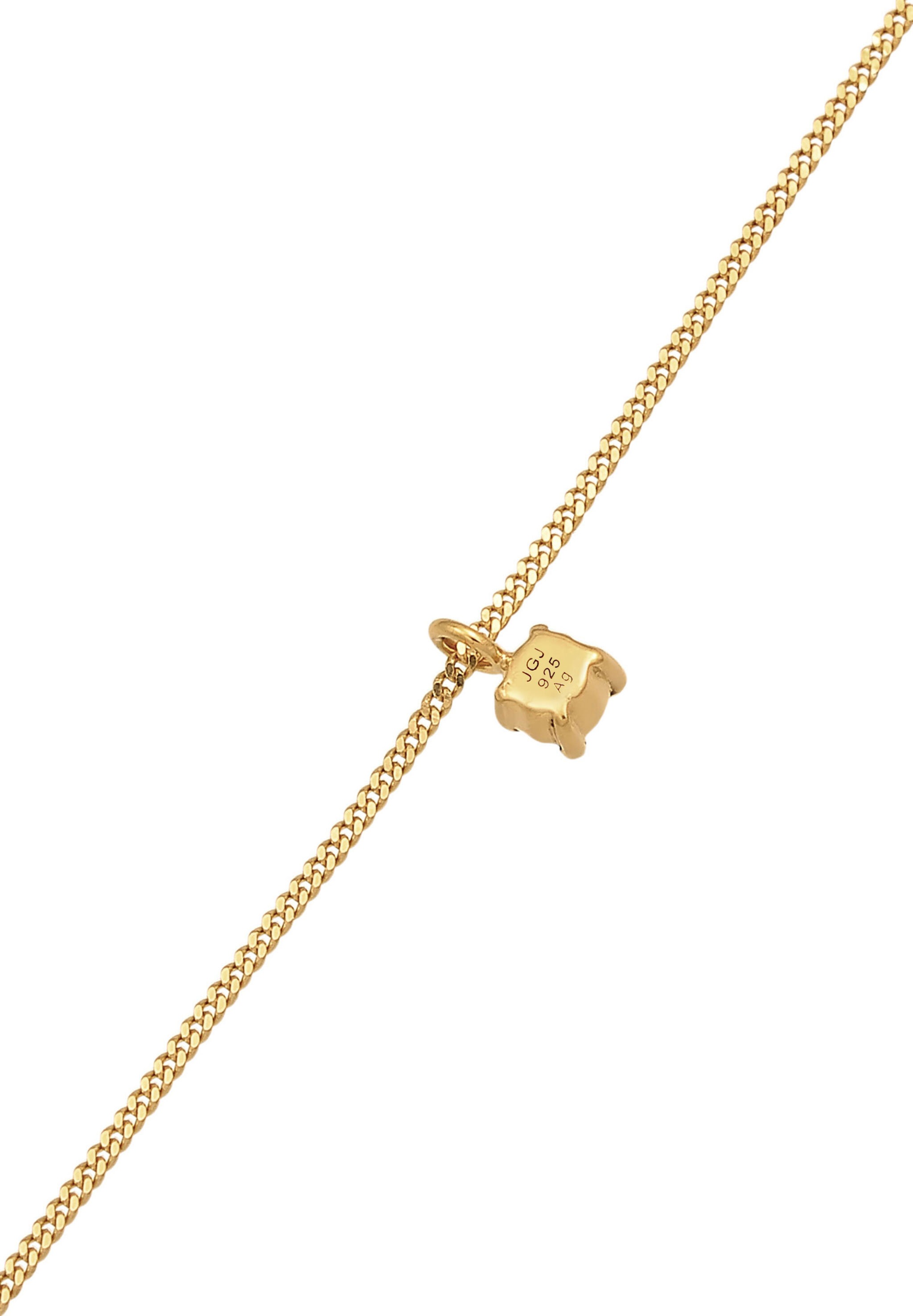 Elli Choker »Halskette Choker Synthetischer Smaragd 925 Silber«