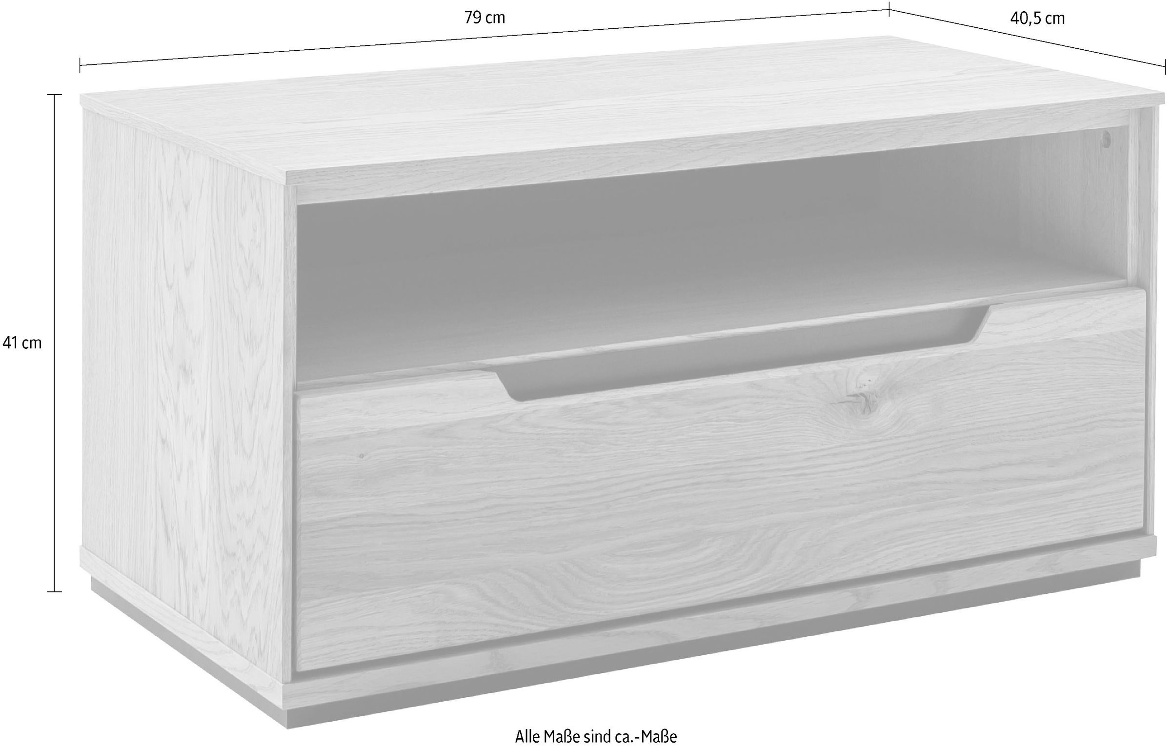 MCA living Sitzbank »Araya Garderobenbank,Flurbank,Aufbewahrungsbank,Bank,Breite 79 cm« Set, 1 Stück, 1 Stk. tlg. FSC-Mix, Schubkasten gedämpft, Made in Europe