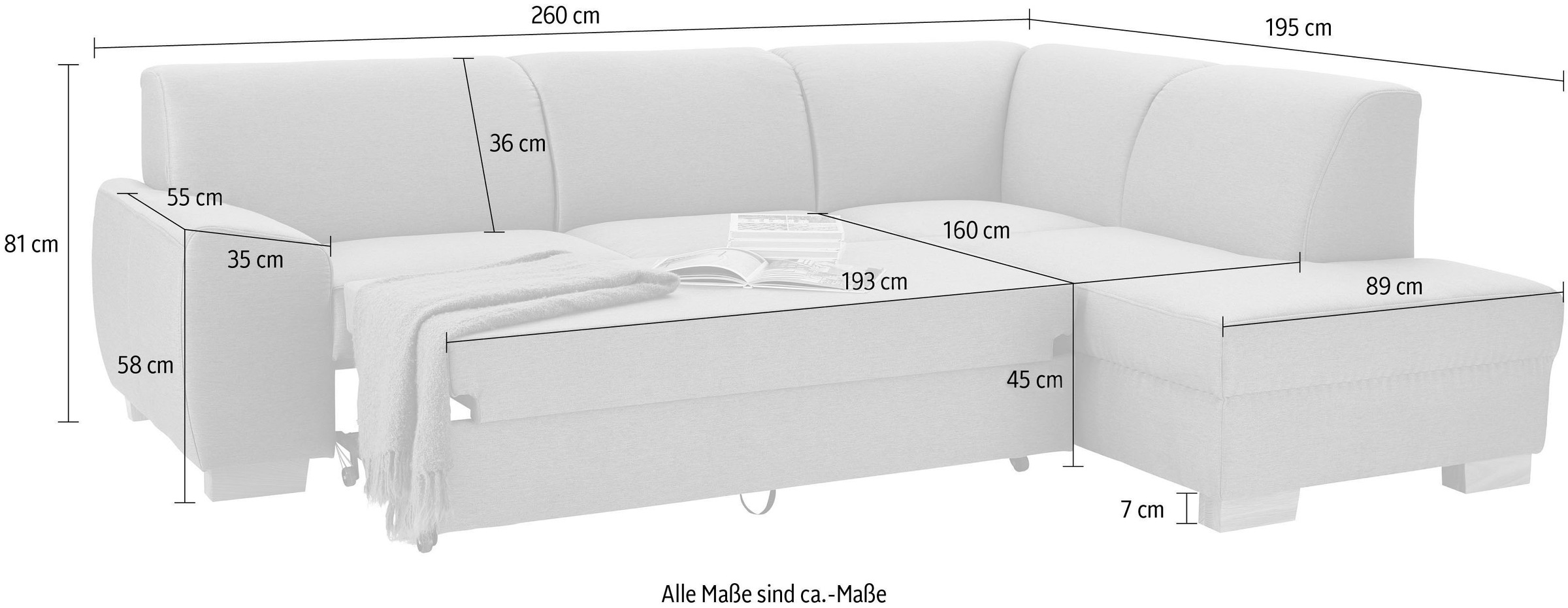 DOMO collection Ecksofa »Incanto kubische Formensprache, komfortabel, L-Form«, wahlweise mit Bettfunktion