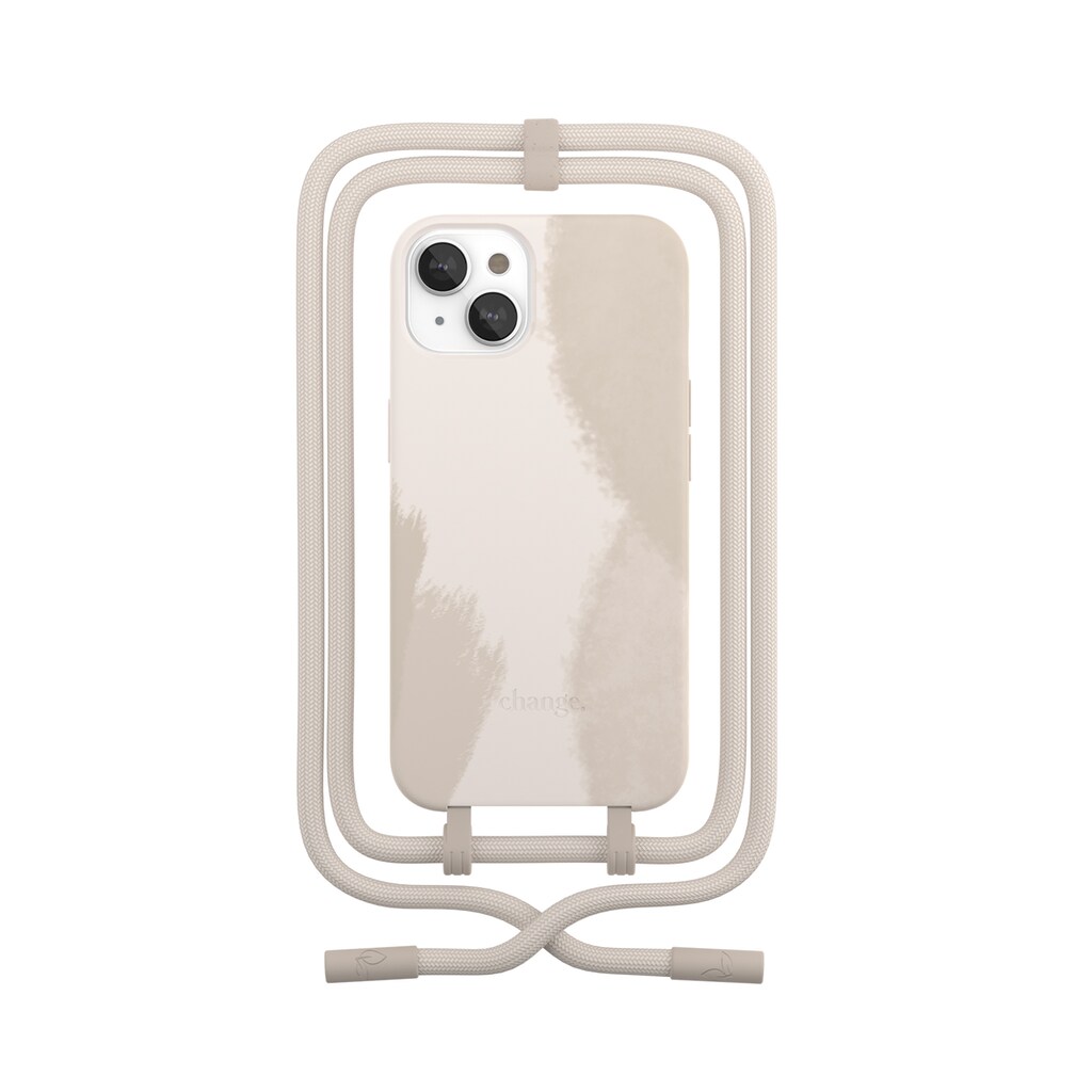 Woodcessories Smartphone-Hülle »Woodcessories Change Case Batik Bio Dove für iPhone 13 Mini«, iPhone 13 Mini, Abnehmbares Kordelband-Modul