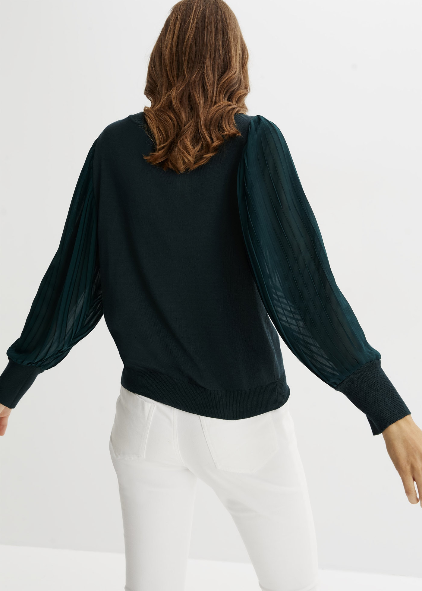 bonprix Strickpullover »Feinstrickpullover aus fließendem Viskose-Mix« aus Viskose-Mix, Loose fit, mit extravaganter Ärmelform