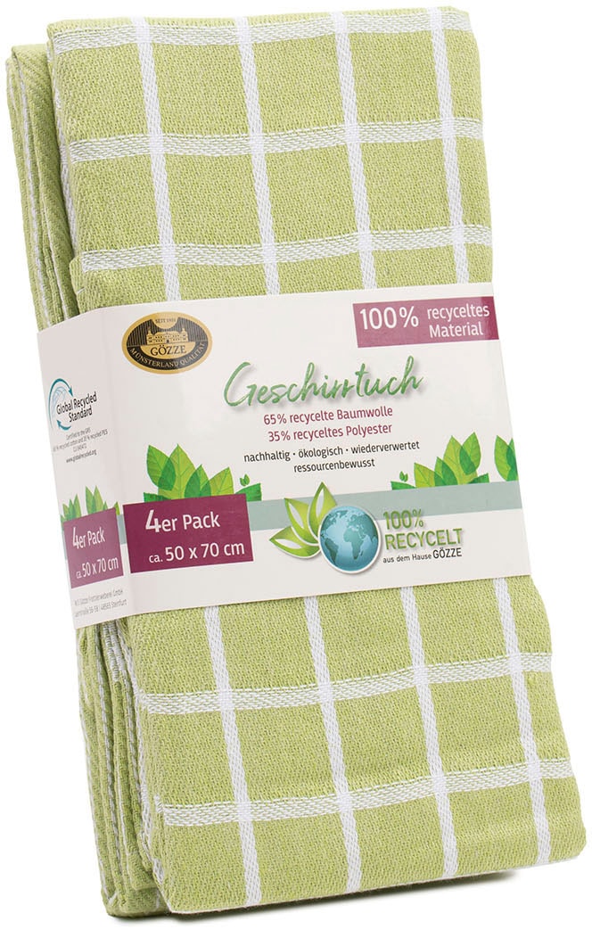 Gözze Geschirrtuch »Geschirrtücher, Des. 60056«, (Set, 4 tlg.), aus 100% recycelten Materialien
