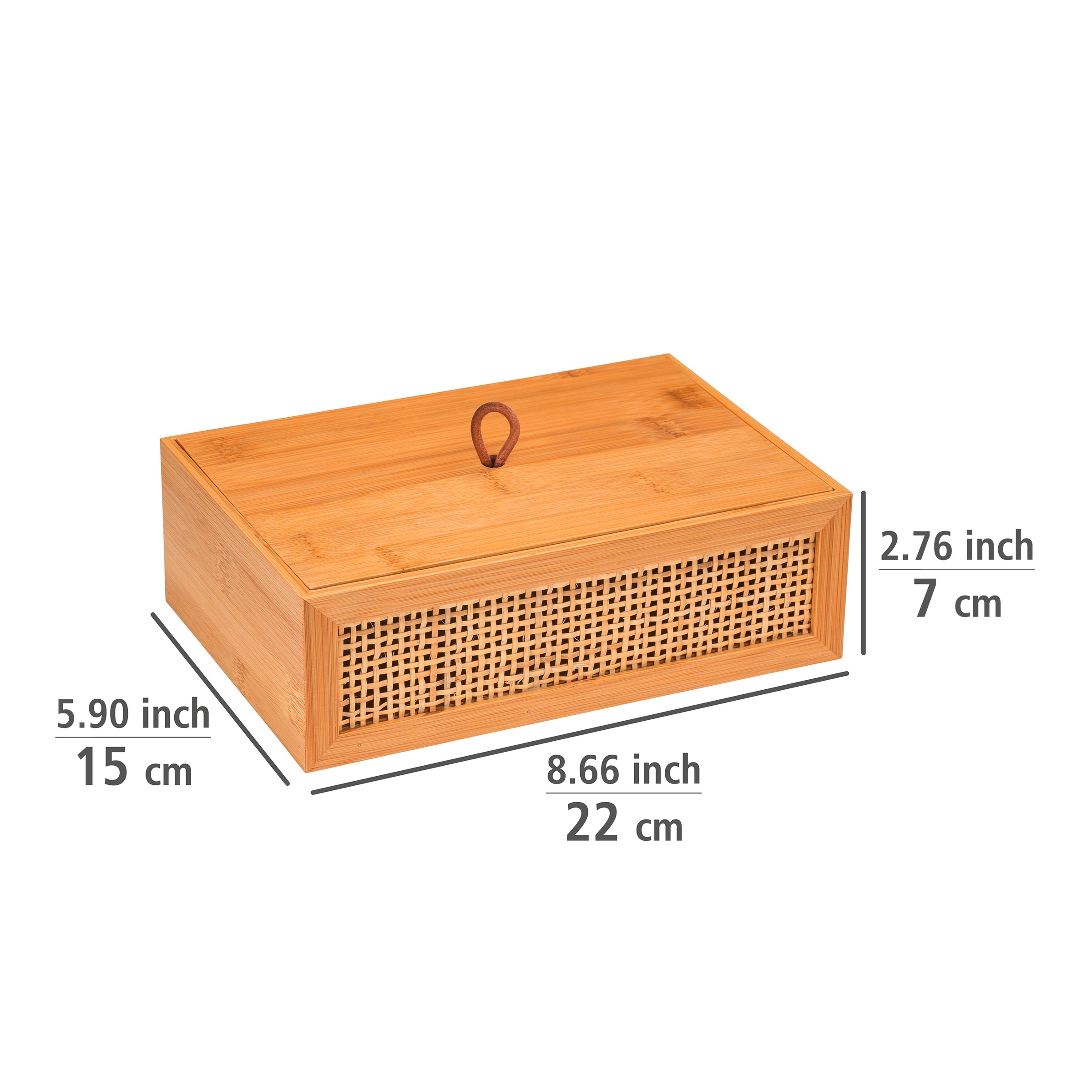 WENKO Badorganizer »Allegre«, (1 St.), mit Deckel, aus Bambus und Rattan