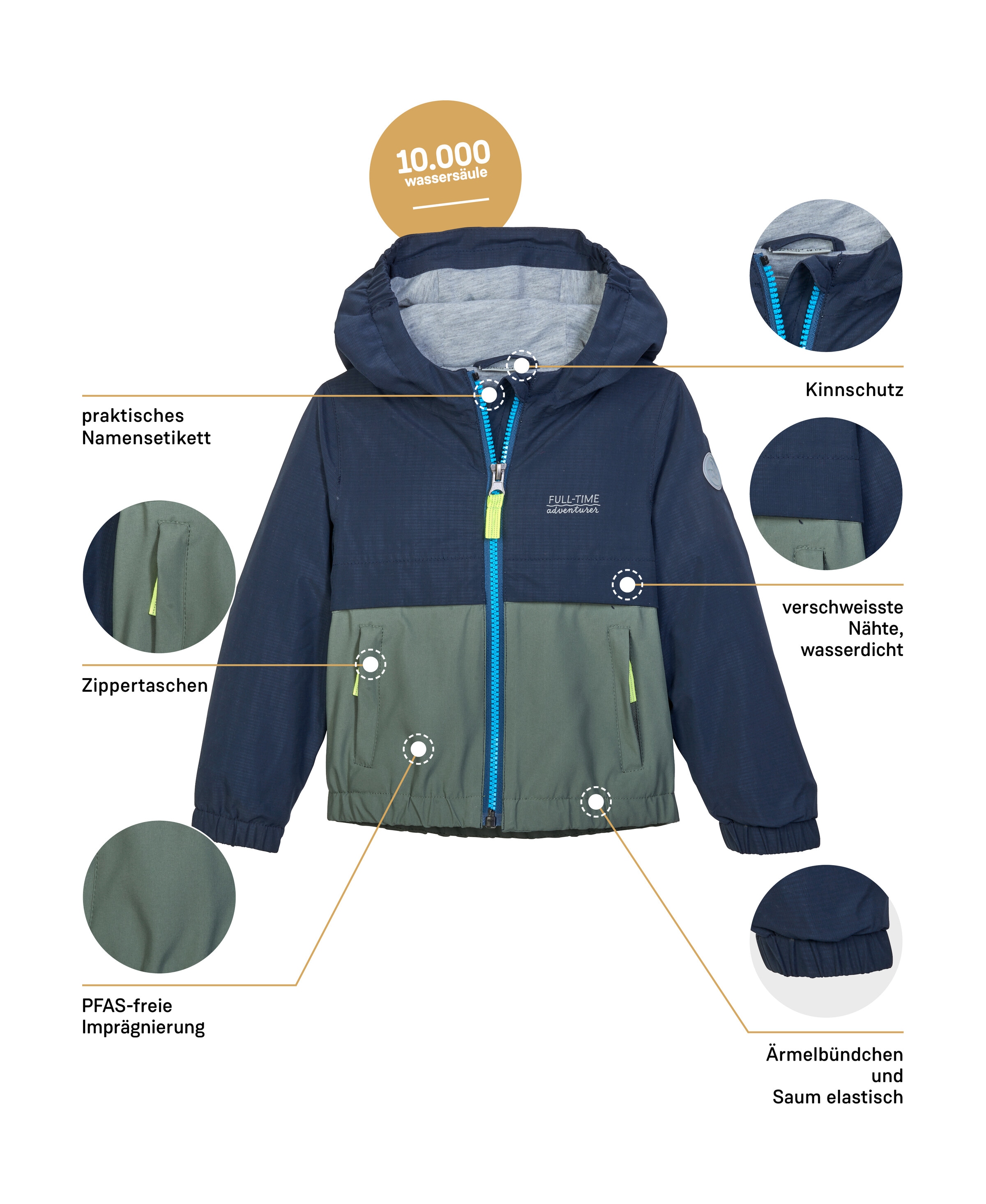 first instinct by killtec Funktionsjacke »FIOS 7 MNS JCKT«, Wasserdichte Kinderjacke mit Colourblock-Design