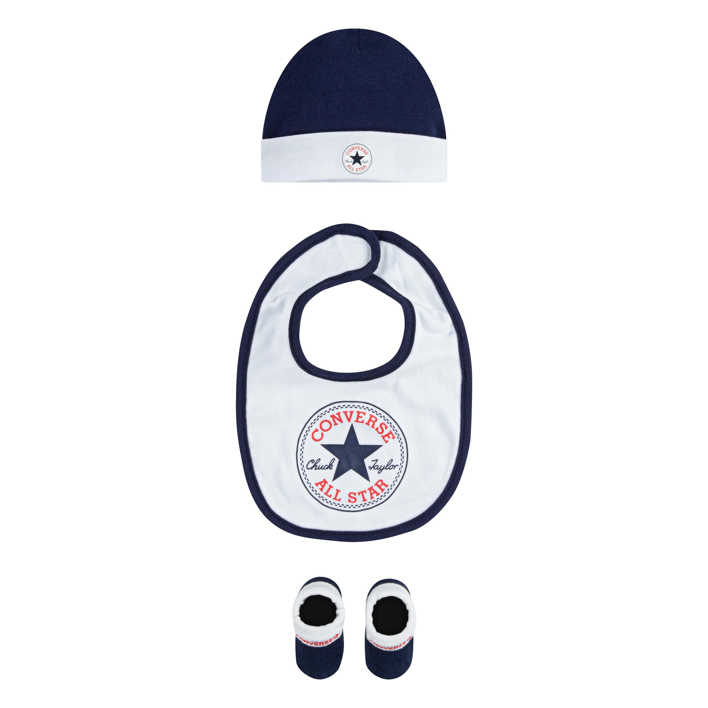 Converse Neugeborenen-Geschenkset »CHUCK INFANT HAT BIB BOOTIE SET 3PC«, für Babys