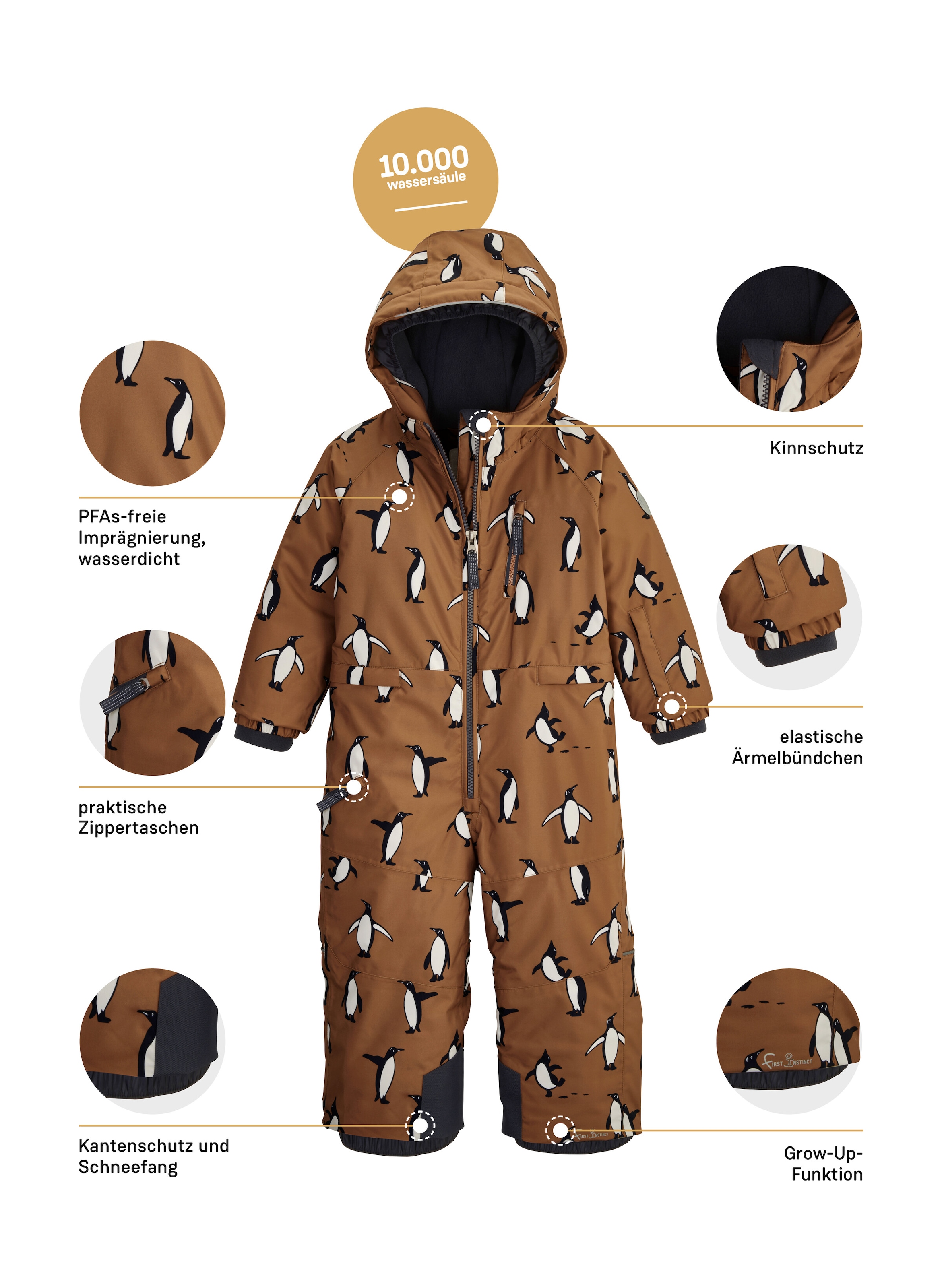first instinct by killtec Overall »FISW 26 MNS ONPC«, Wasserdichter Skioverall mit Grow-Up-Funktion, reflektierender Print