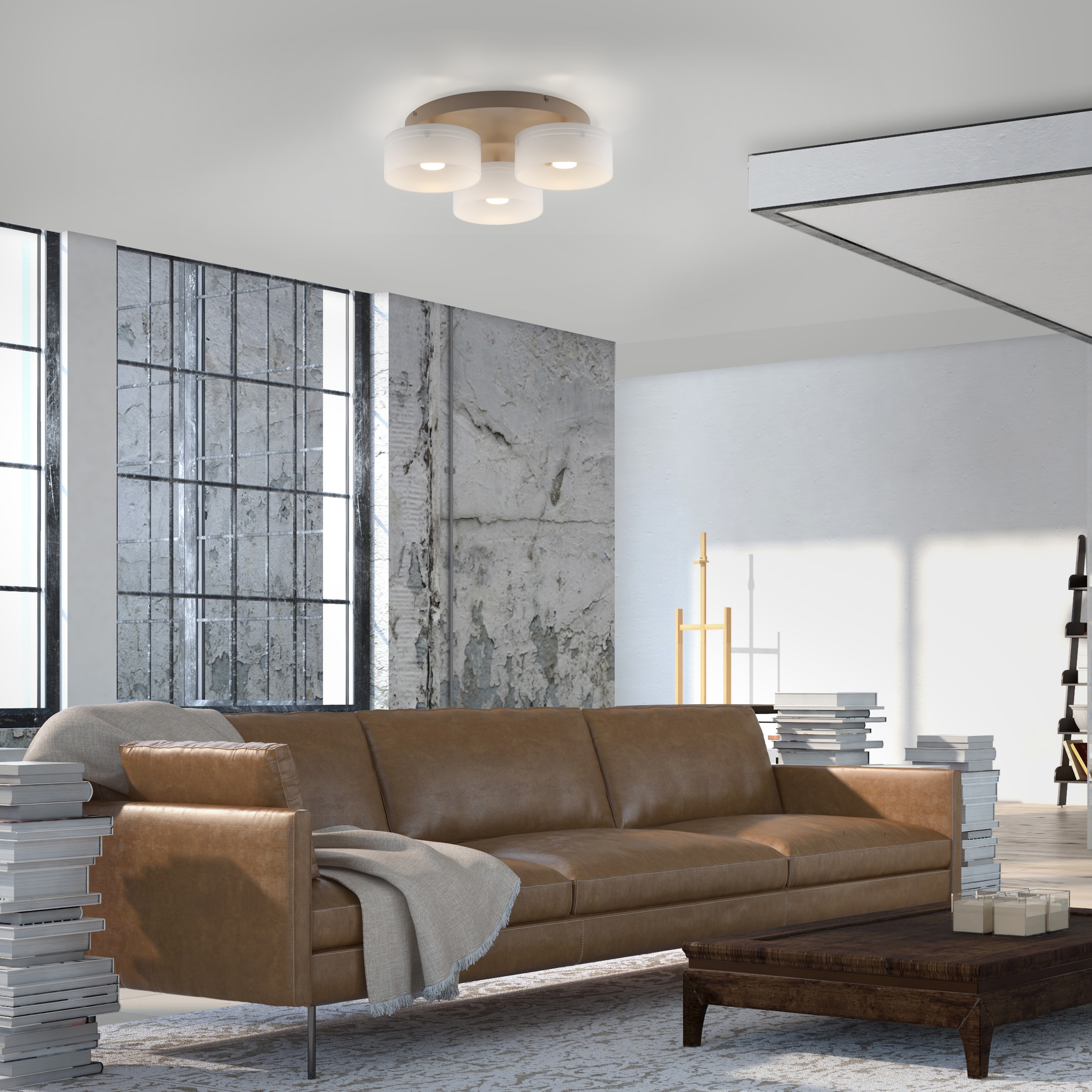 Paul Neuhaus LED Deckenleuchte »MARIKA« LED-Board 1 Stk. Warmweiß Stufenlos dimmbar über den Lichtschalter, Memoryfunktion, Opalgläser