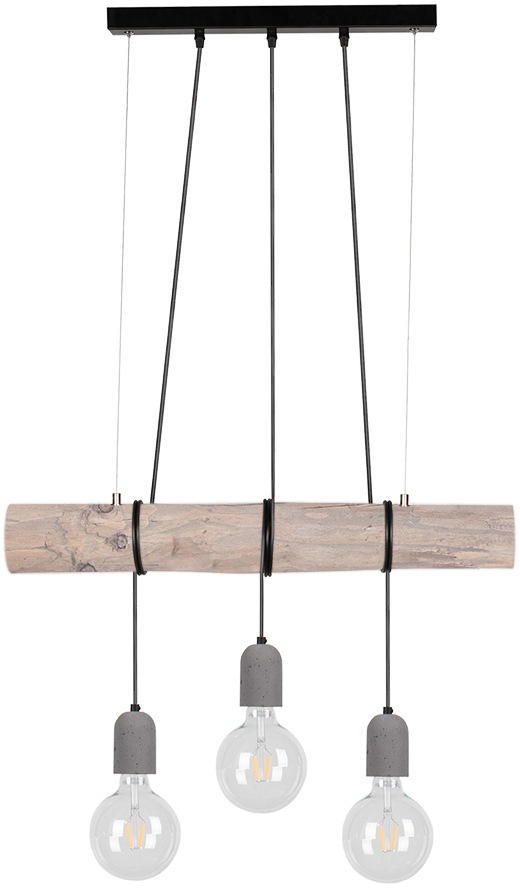 SPOT Light Pendelleuchte »TRABO CONCRETE«, E27, Hängeleuchte, Holzbalken aus massivem Kiefernholz Ø 8-12 cm, Holz grau gebeizt, aus echtem Beton - handgefertigt, Passende LM E27/exklusive, Made in Europe