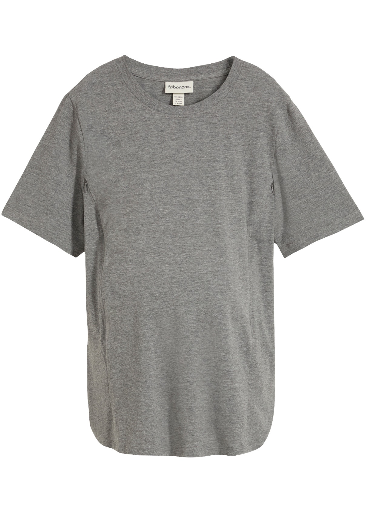 bonprix Umstandsshirt mit Reißverschlüssen zum Stillen, Rundhalsausschnitt, Kurzarm