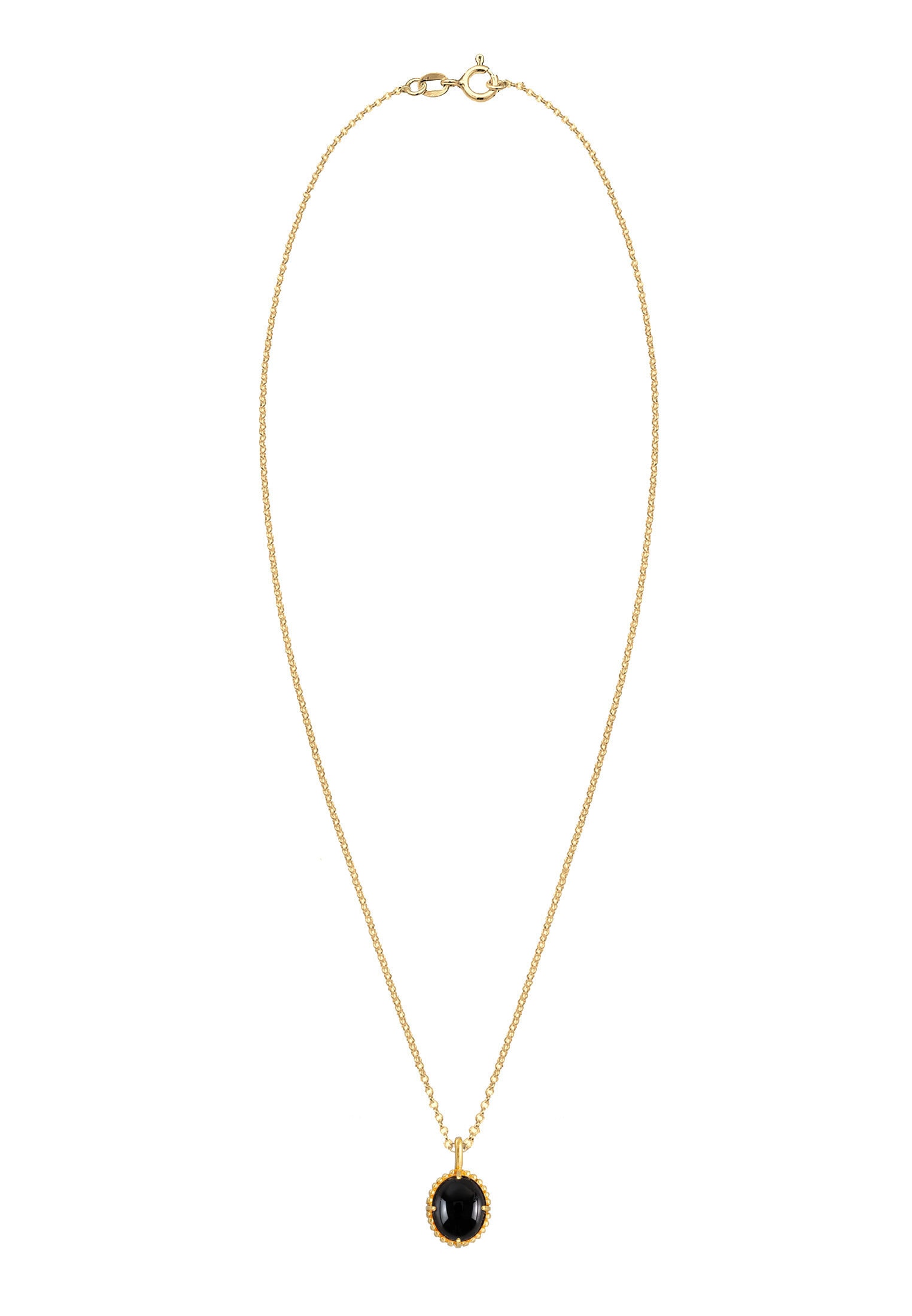 Elli Premium Kette mit Anhänger »Halskette Onyx Oval Vintage 925er Silber«
